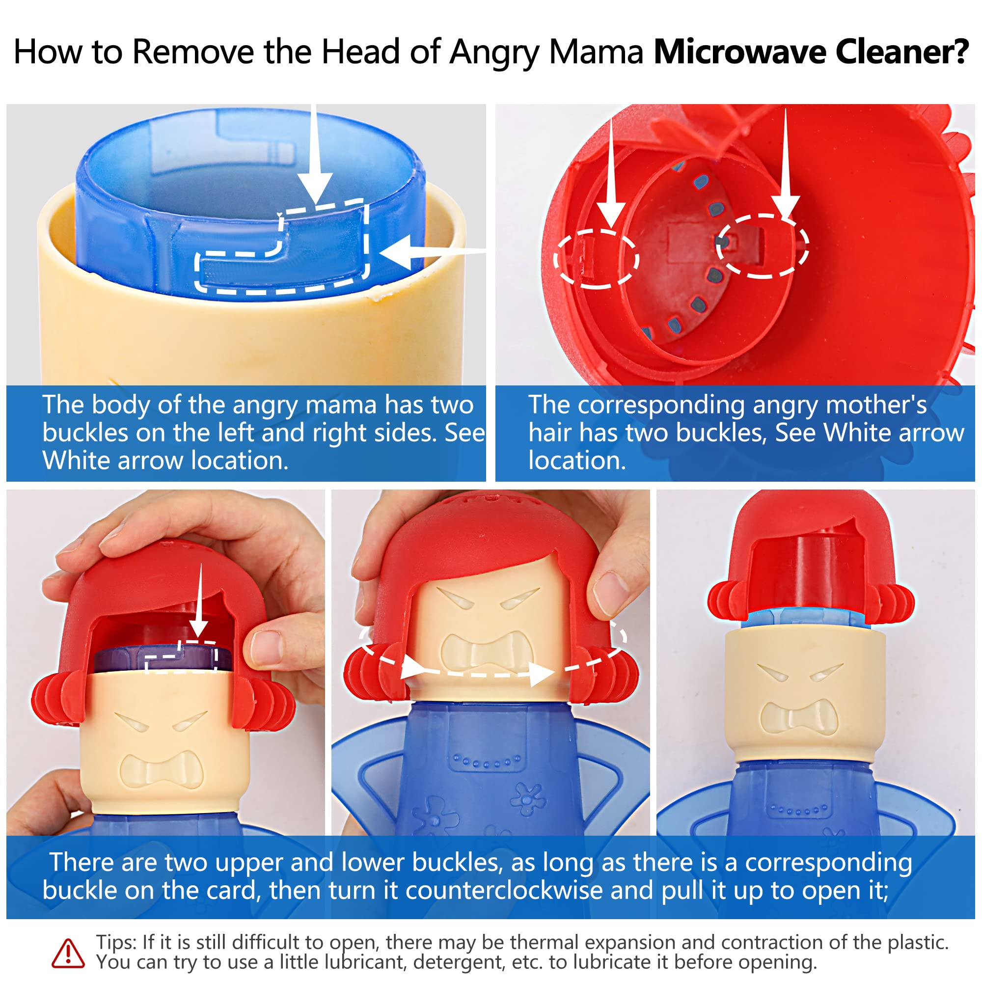 Abnaok Microwave Cleaner - 2 Pack Angry Mama Steam Cleaner for Microwave Ovens | Quick & Easy Cleaning in Minutes | Use with Vinegar & Water | Includes English Manual | Perfect for Home, Office & Kitchen Deep Cleaning