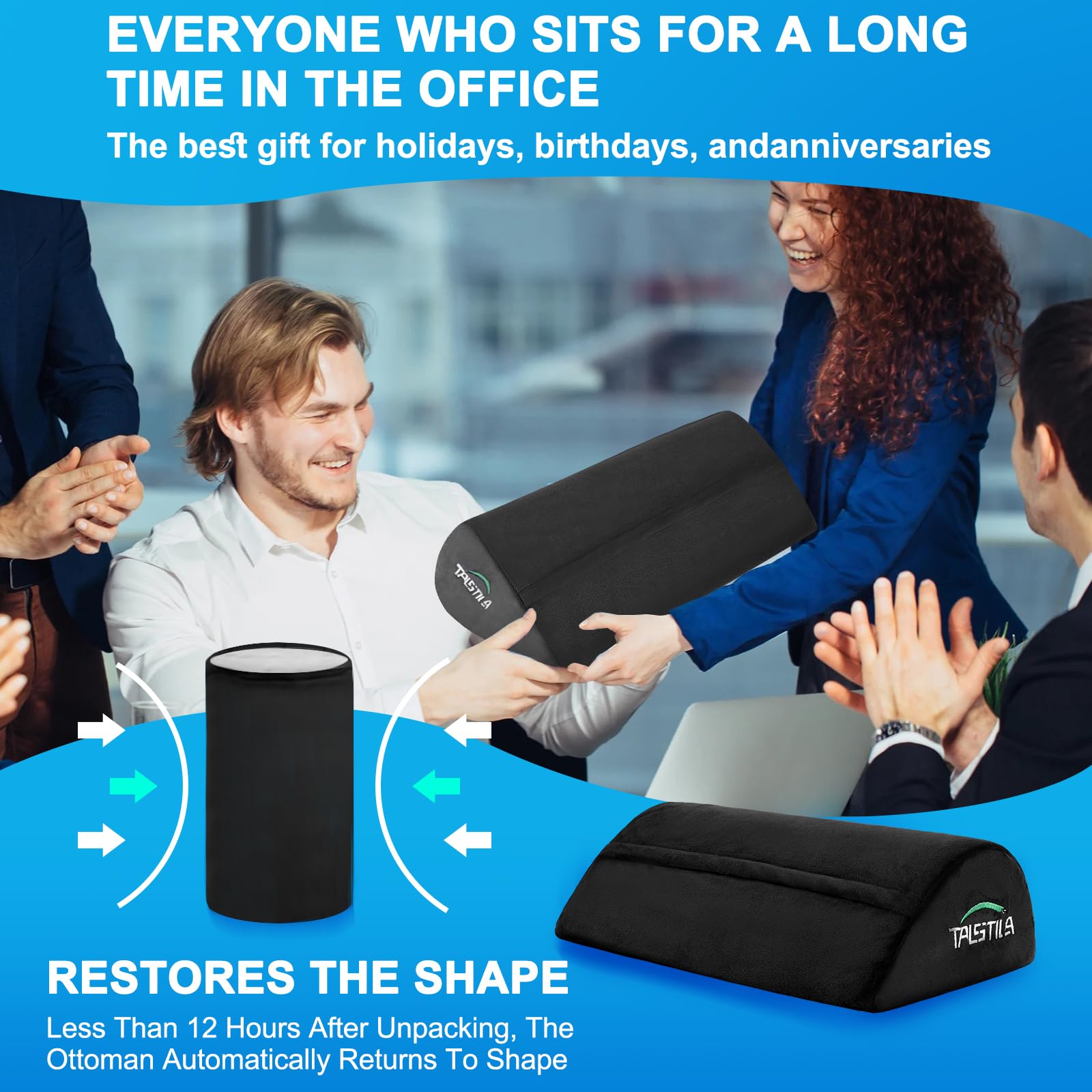 Ergonomic Foot Rest for Under Desk - Plush Warm Feet Pocket, Office Foot Stool for Back & Leg Pain Relief - Perfect for Home Office, Gaming & Work Desks