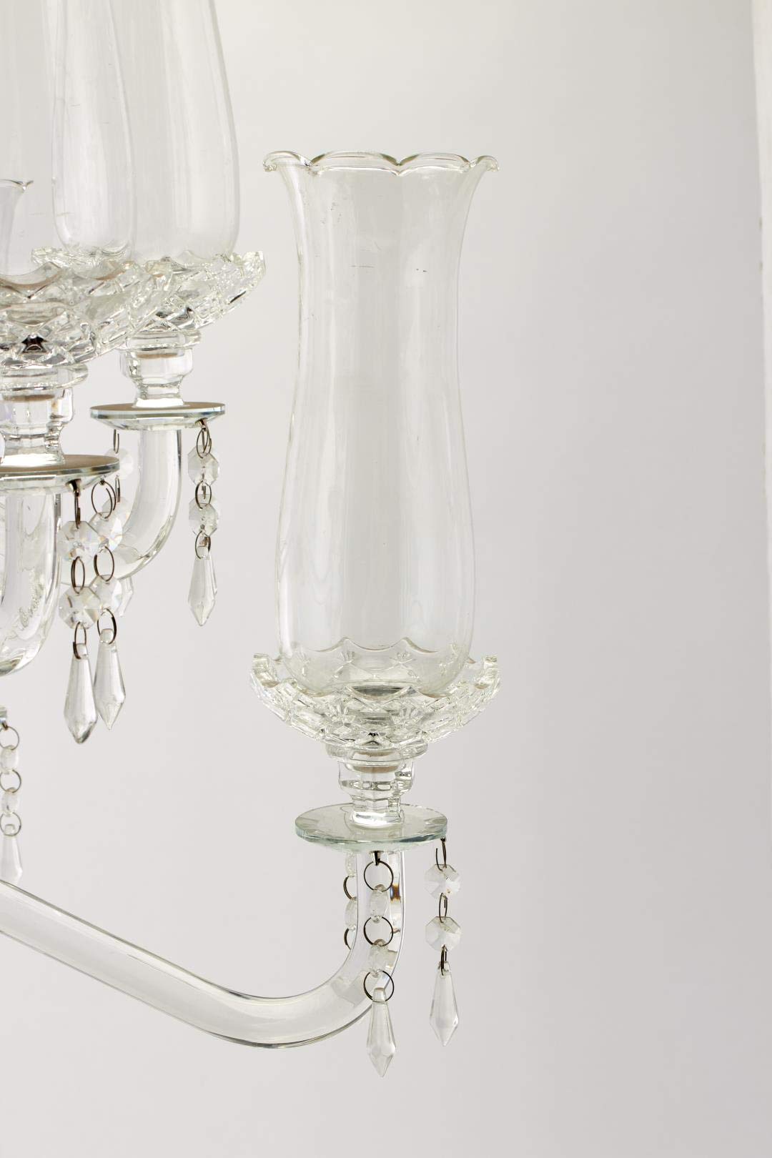 Elegant 9-Arm Crystal Candelabra with Glass Globes for Dining Decor