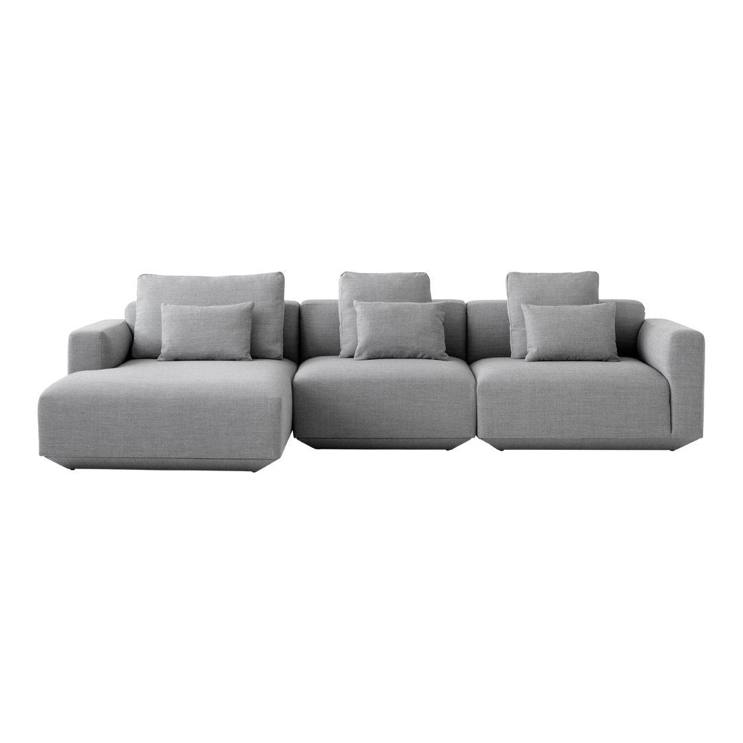 Develius Models E & F 3-Seater Sofa with Chaise Lounge - Modern Living Room Furniture for Small Spaces, Comfortable Sectional Couch for Apartments and Home Theater
