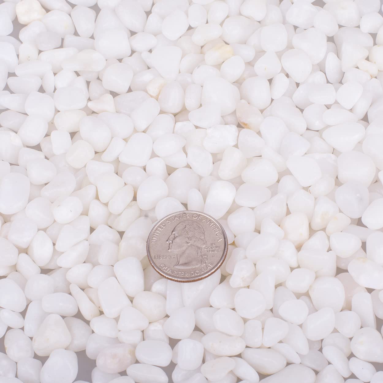 Premium White Polished Pebbles 3/8