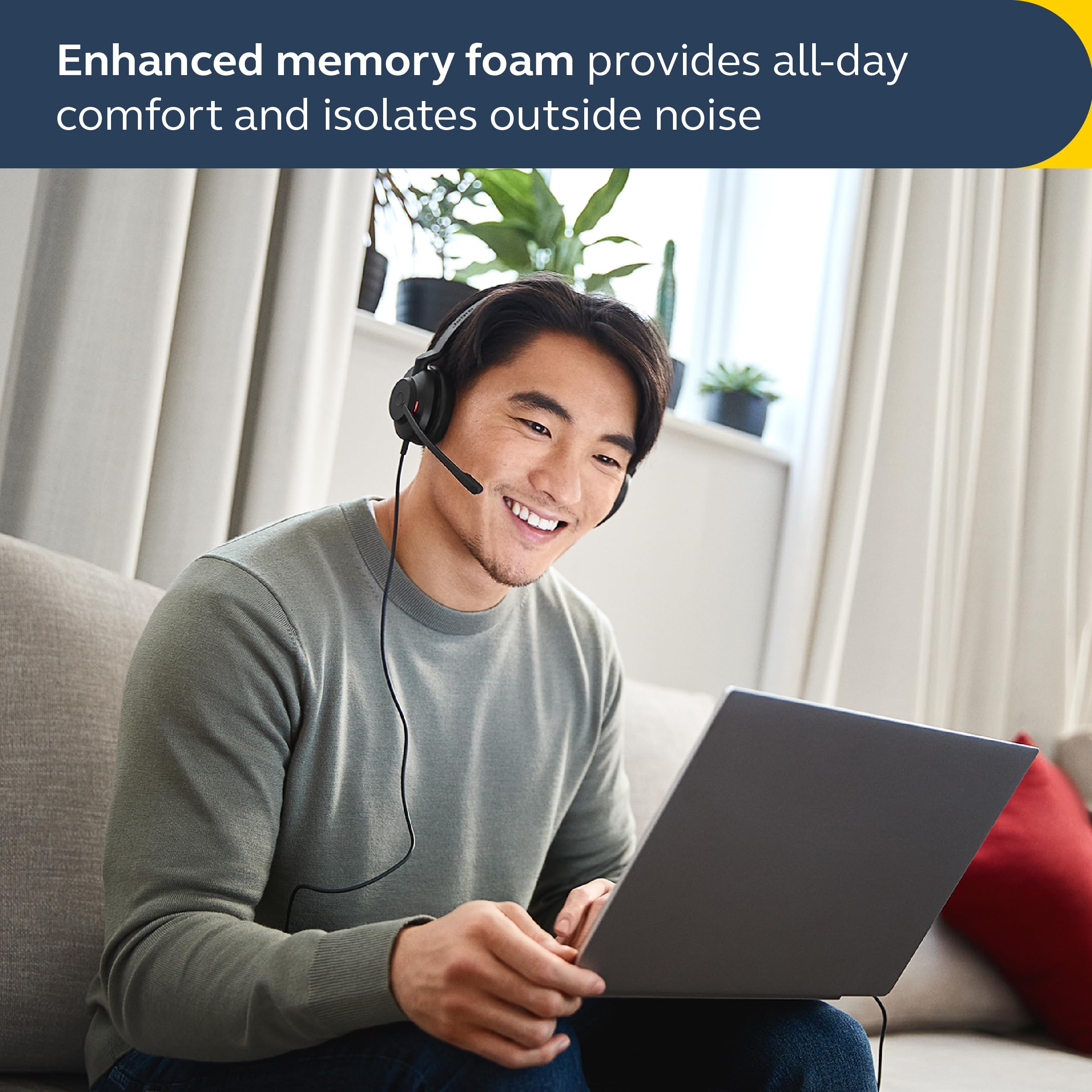 Jabra Evolve2 30 SE Wired Stereo Noise Cancelling Headset with 2-Mic Call Technology & USB-A Cable - Compatible with Zoom, Google Meet, Microsoft Teams & UC Platforms - Perfect for Home Office, Remote Work & Online Meetings - Black