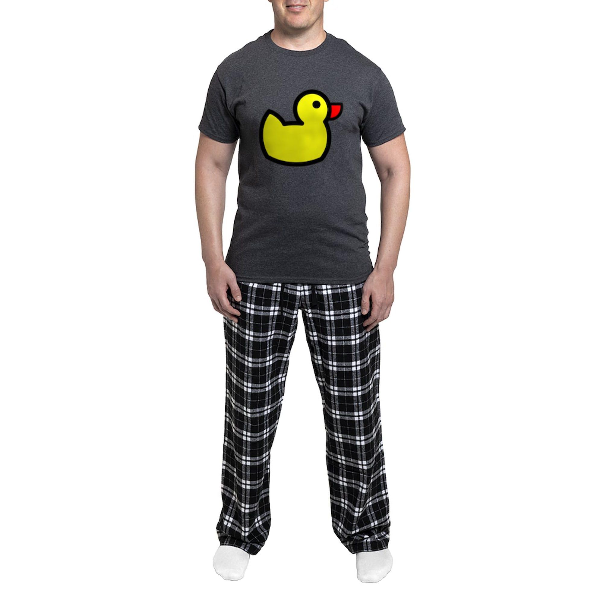 Rubber Ducky Duck Icon Men's Charcoal Pajama Set - Funny Novelty Sleepwear for Men - Perfect for Birthday Gifts, Christmas Presents & Lounge Wear