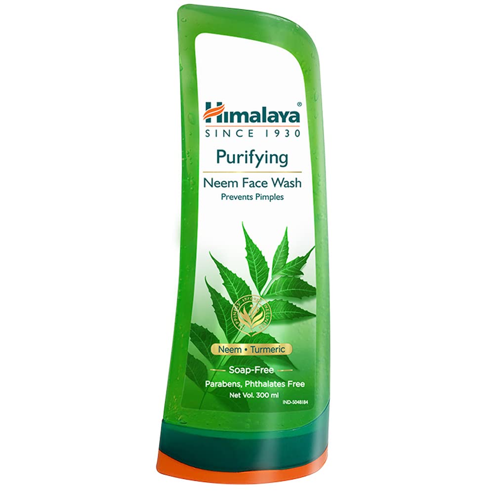 Himalaya Herbals Purifying Neem Face Wash 300ml - Deep Cleansing for Acne & Oily Skin - Natural Ayurvedic Formula - Perfect for Daily Skincare Routine & Travel