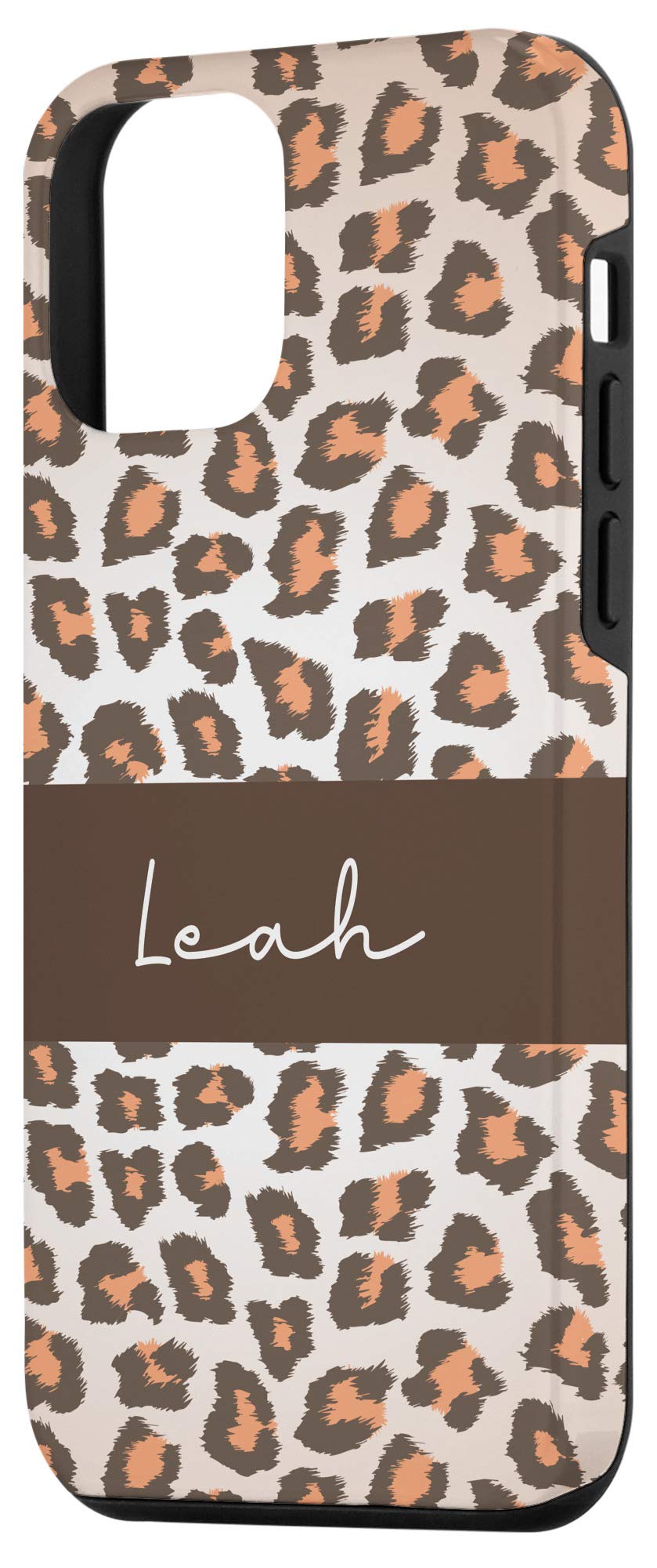 Personalized iPhone 12 Mini Case - Custom Leah Name & Leopard Print Design for Girls | Perfect Gift for Teens, Birthday & Everyday Protection
