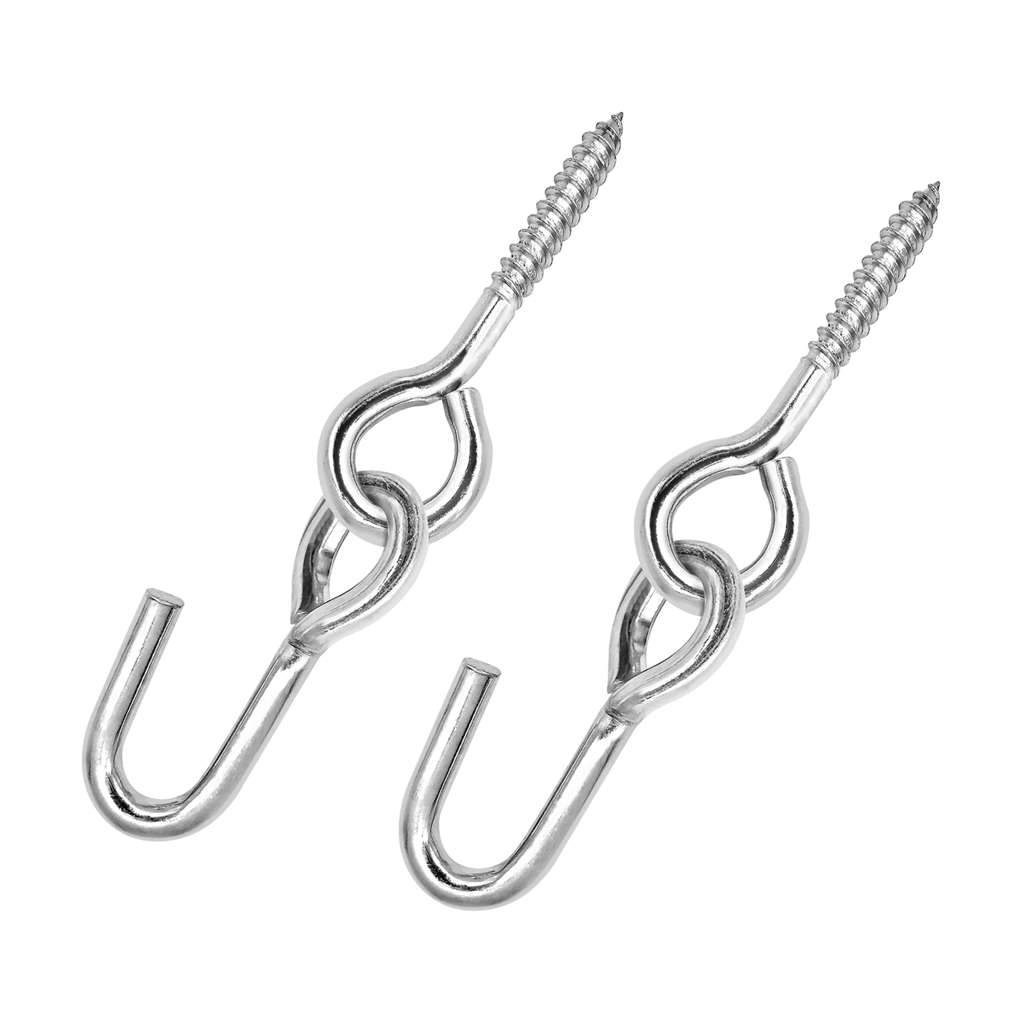 Heavy Duty Galvanized Steel Hammock Hooks & Hangers - 2 Pack Anti-Rust Eye Bolt Screws Hanging Kit for Outdoor/Indoor Use - Perfect for Yoga Hammocks, Swings, Hammock Chairs, Trees and Backyard Relaxation