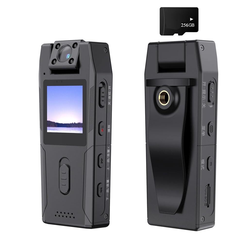 Luejnbogty 1080P HD Mini Camcorder - Compact Body Camera with 180° Rotating Wide Angle Lens, Bike Camera & Sports DV for Cycling, Driving, Vlogging & Outdoor Adventures