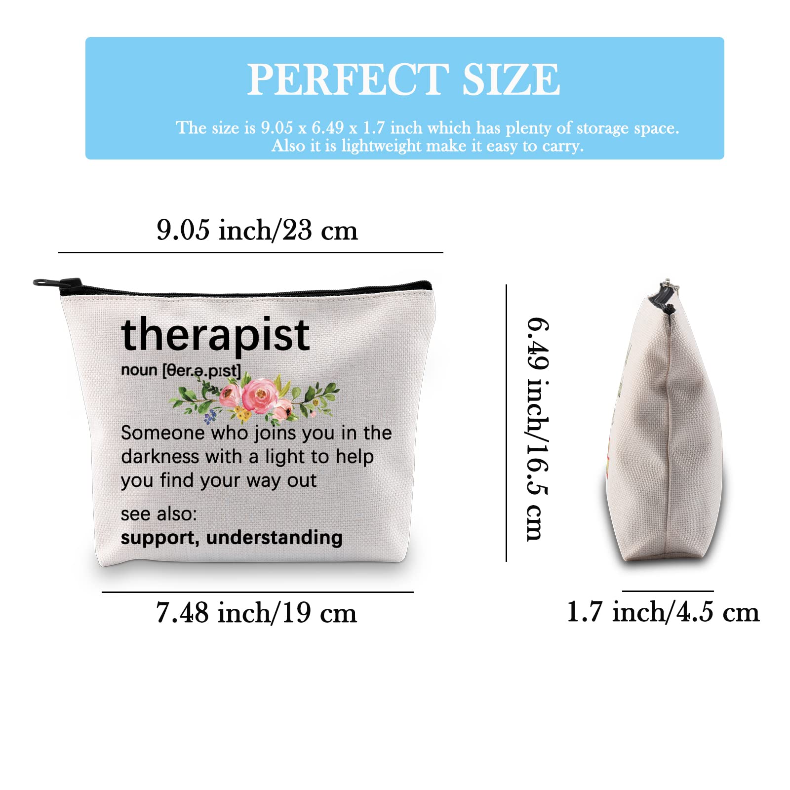 Therapist Gift Makeup Bag - Perfect Thank You Gift for Speech Language Pathologist, SLP & Mental Health Therapists | Ideal for Work, Travel & Daily Essentials
