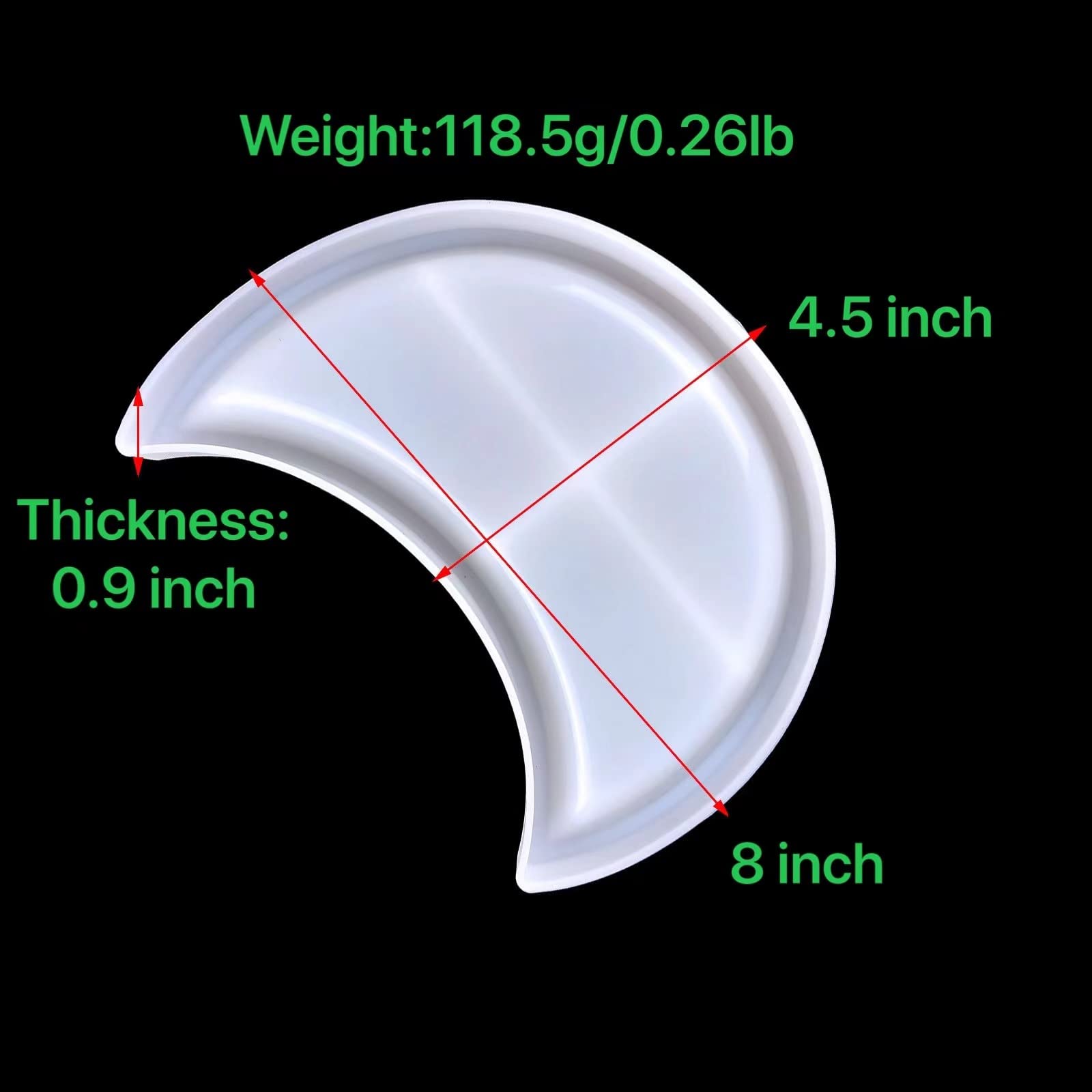 2-Pack Moon Shape Resin Tray Molds for Epoxy Casting - Silicone Jewelry Dish & Storage Plate Molds - Christmas DIY Craft Supplies - Perfect for Handmade Jewelry, Home Decor & Gift Making