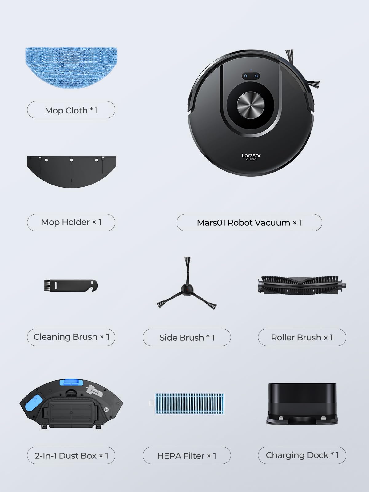 Smart Robot Vacuum and Mop Combo 5000Pa with LiDAR Navigation - 3-in-1 Self-Charging Robotic Cleaner with Auto Carpet Boost, App & Voice Control - Perfect for Pet Hair, Hardwood Floors & Large Homes (5 Maps Storage) - Ideal for Daily Cleaning, Pet Owners & Busy Families