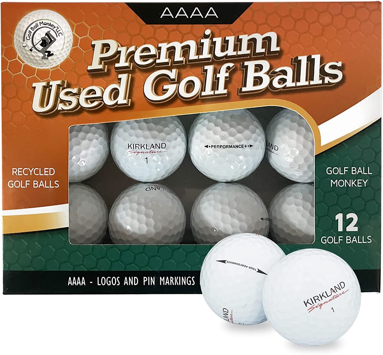 Kirkland Signature Golf Balls Bulk - Recycled Golf Balls for Men | Driving Range Practice