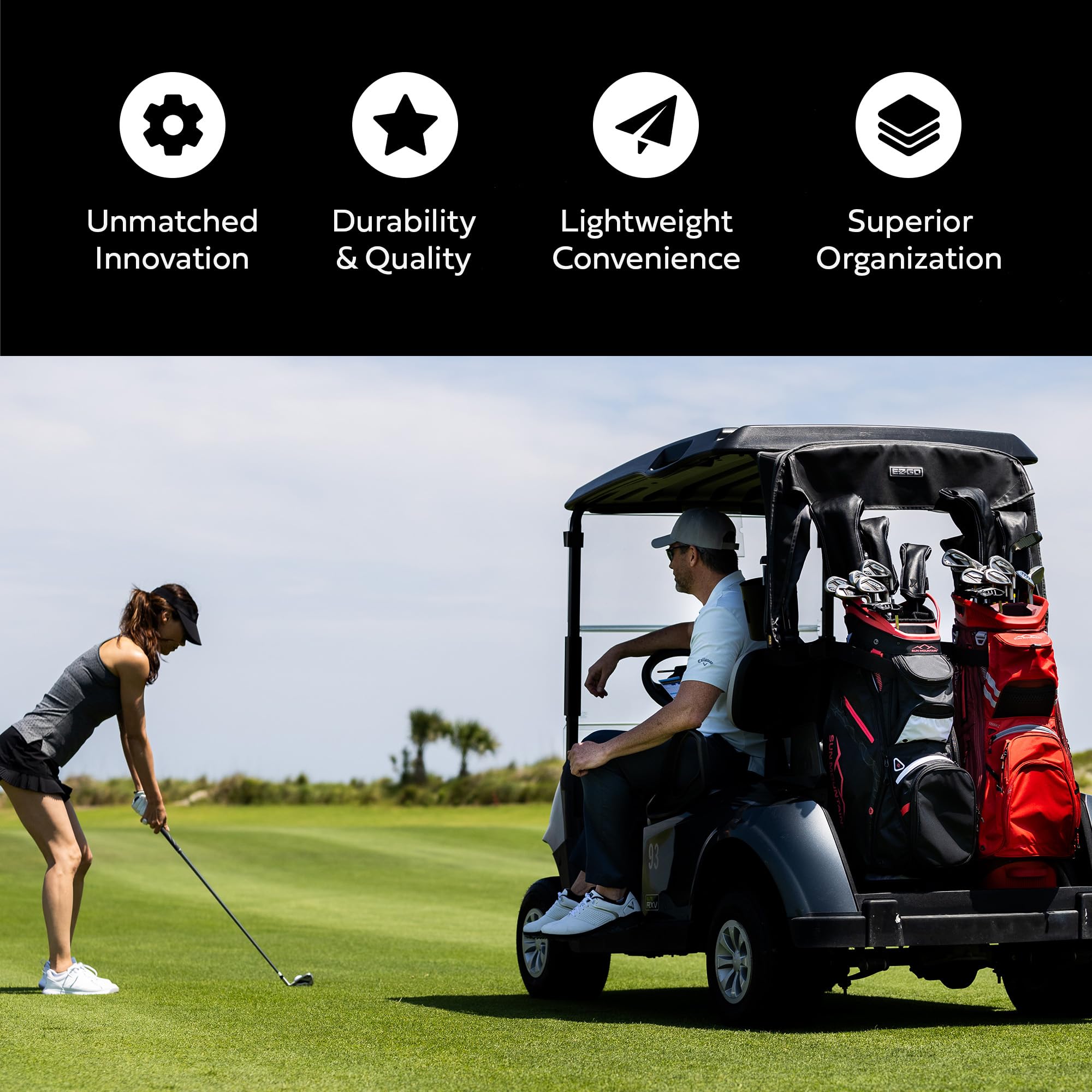 Sun Mountain 2025 Diva 14-Way Divider Golf Bag for Women - Lightweight Cart Bag with 8 Spacious Pockets & Comfortable Carry Strap | Perfect for Golf Courses, Tournaments & Practice Ranges