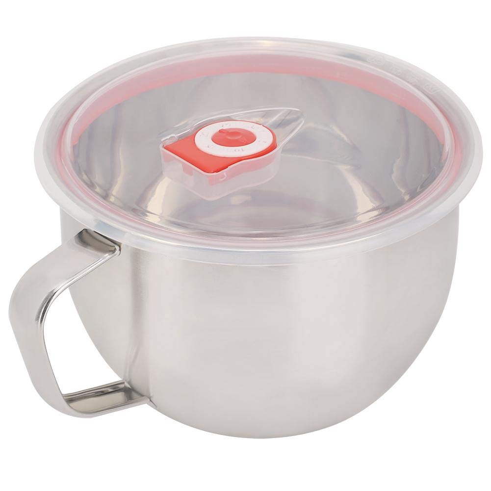 Stainless Steel Bowl with Silicone Lid - 1300ml Airtight Food Storage Container for Noodles, Salad, Fruits - Perfect for Dorm, Home & Office Use