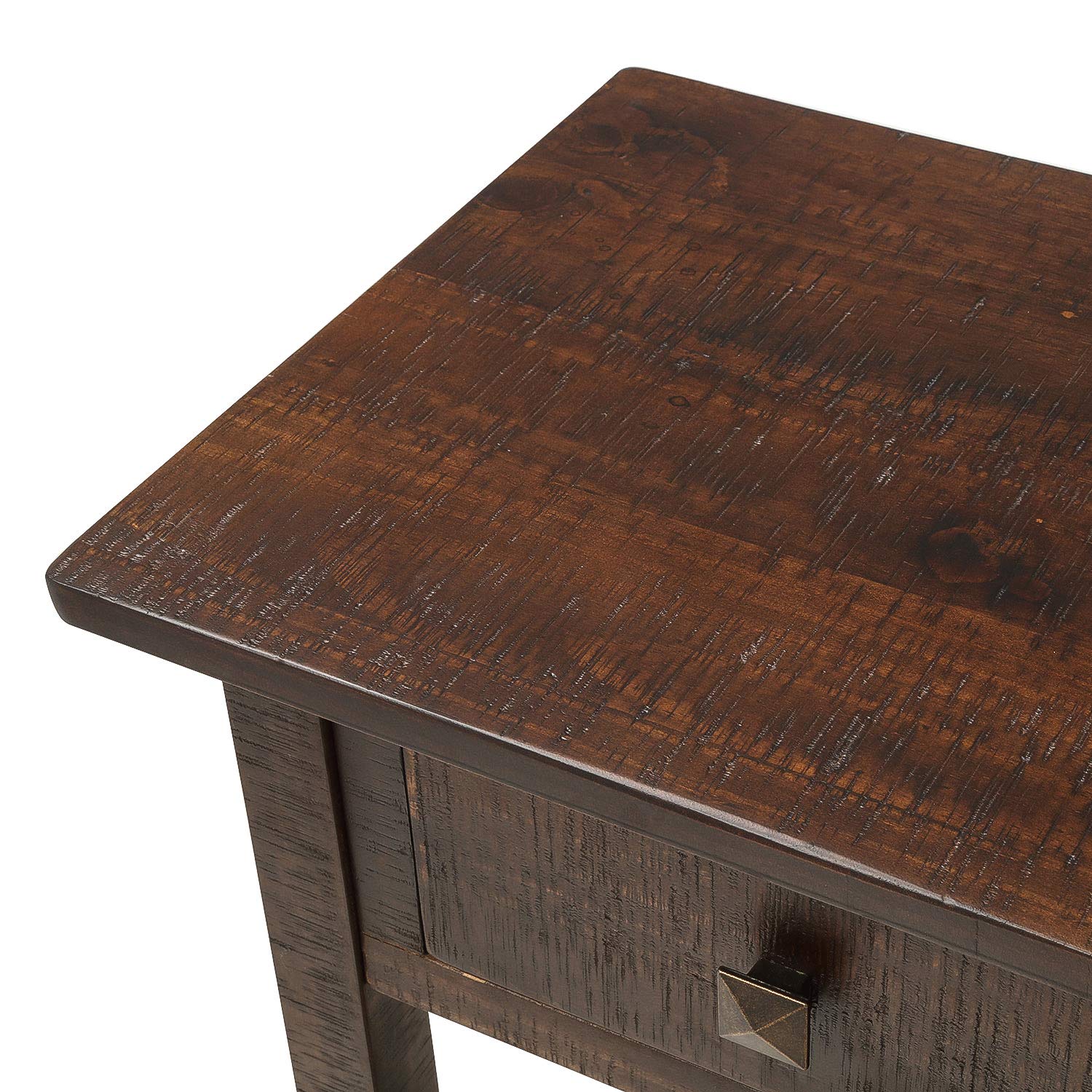 Rustic Console Table with Drawer & Shelf - Brushed Texture Sofa Table for Entryway, Living Room & Dining Room - Blue | Perfect for Small Spaces & Home Decor