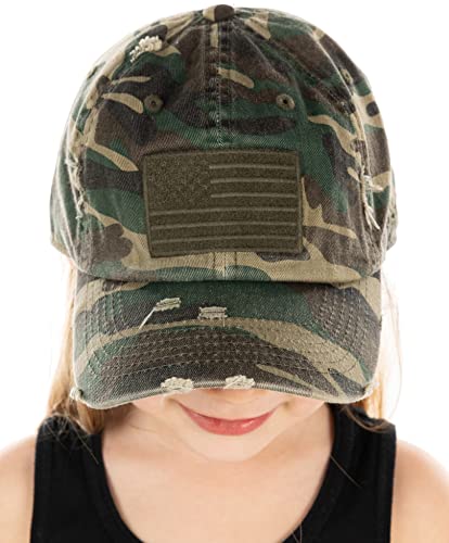 American Flag - Green Camo (Ages 2-5)