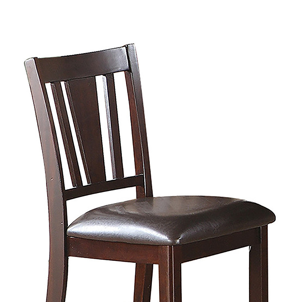 Dark Brown Darrell Upholstered Counter Height Bar Stools - Set of 2 Kitchen Island Chairs for Dining Room & Breakfast Nook