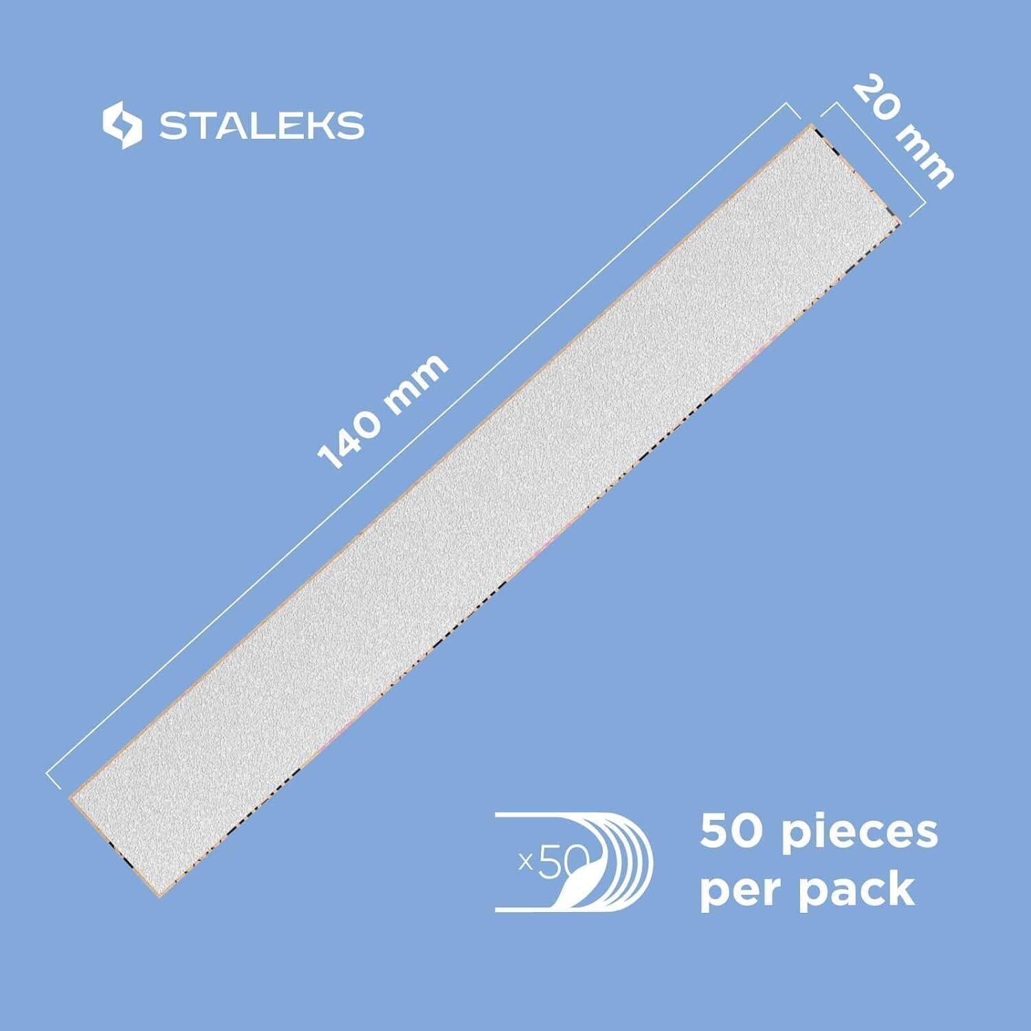 Staleks Expert 22 Disposable White Nail Files 150 Grit (50 Pack) - Perfect for Manicures, Pedicures & Nail Art at Home or Salon
