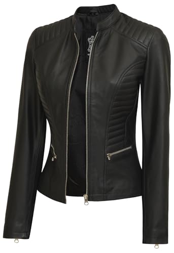 N185 - Black Leather Jacket Women