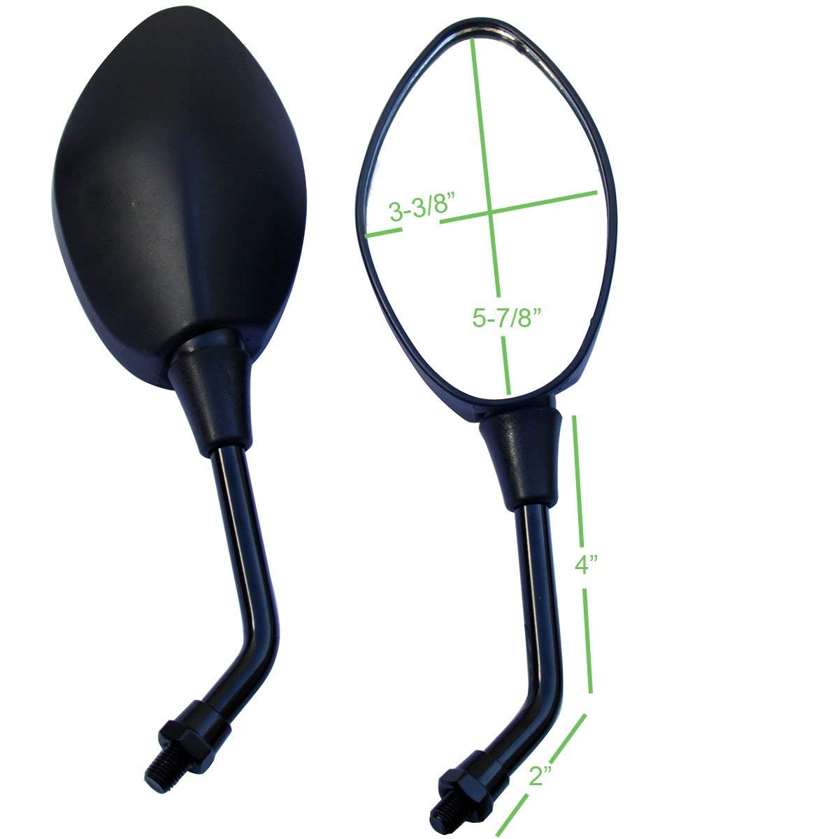 Black Oval Motorcycle Rear View Mirrors for 2020 Honda Rebel 500 CMX500 - 1 Pair - Durable & Adjustable for Enhanced Safety and Better Visibility on the Road