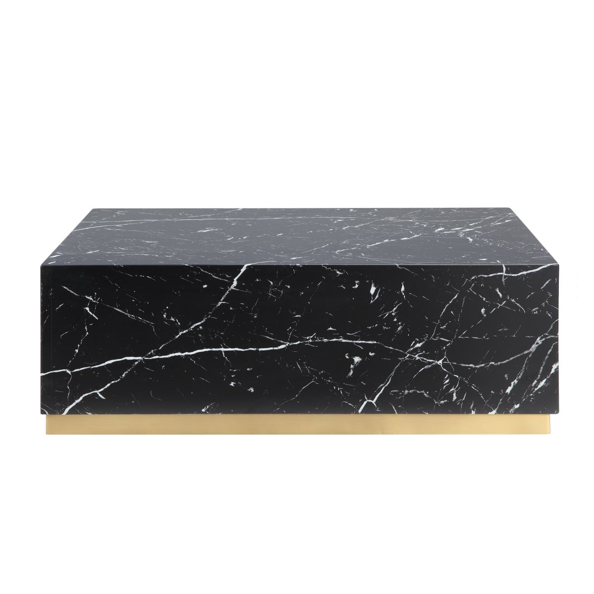 Modern Black Rectangular Coffee Table - Stylish & Durable Living Room Furniture for Small Spaces | Perfect for Apartments, Lounges & Home Decor