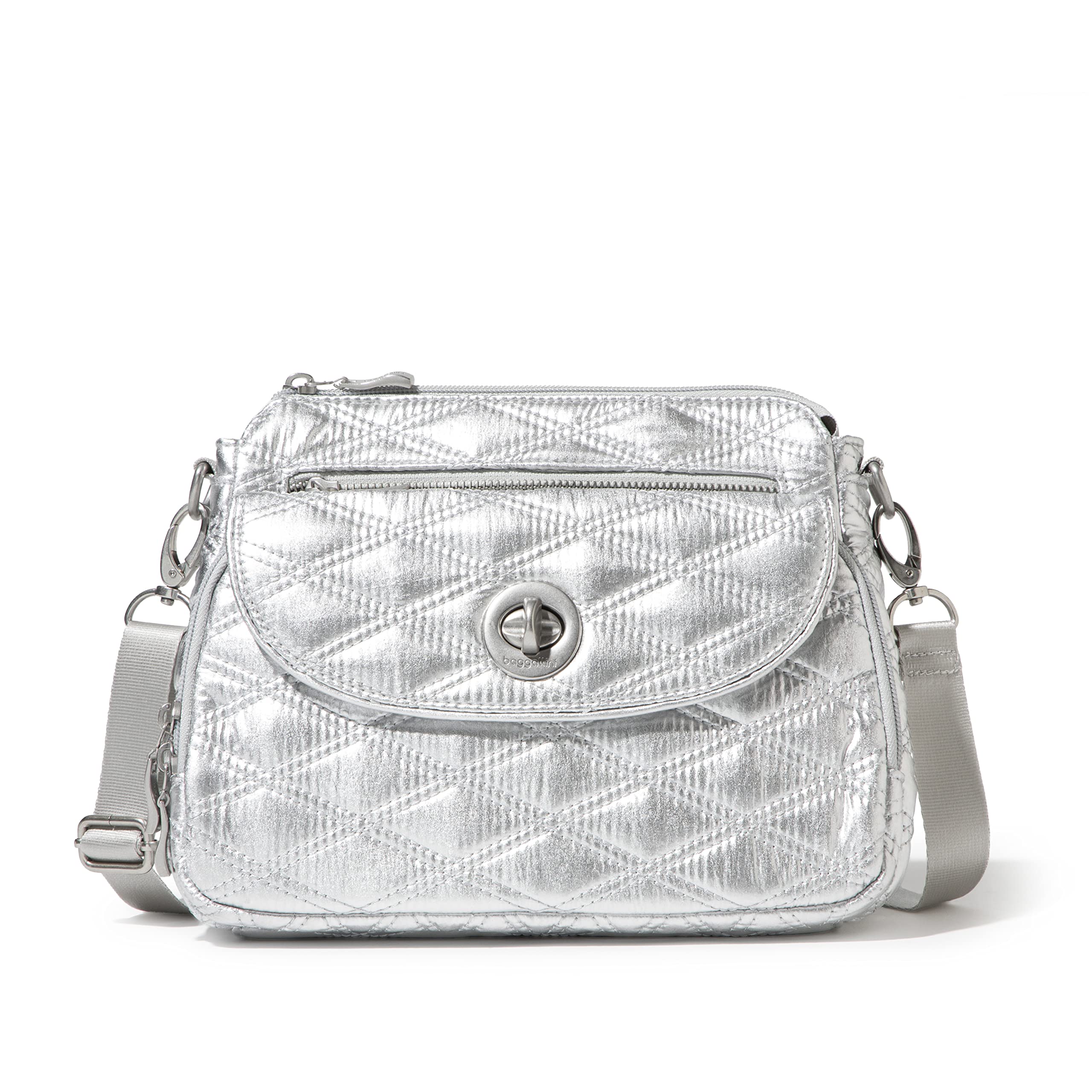 Baggallini Calais Crossbody Bag for Women - Lightweight, Water-Resistant Travel Purse with RFID Protection & Interior Pockets (10x7 Inches) - Perfect for Everyday Use, Commuting, and International Travel