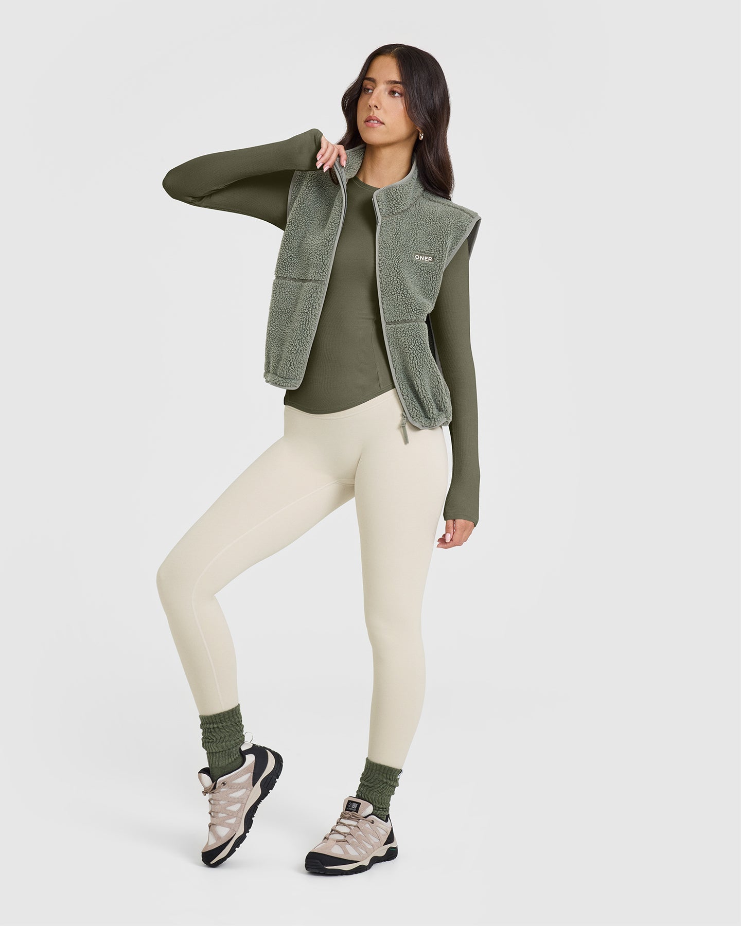Mellow™ Rib Long Sleeve Top for Women - Soft Stretch Alpine Green Knit Shirt | Casual Wear, Layering, Office Outfits & Everyday Comfort