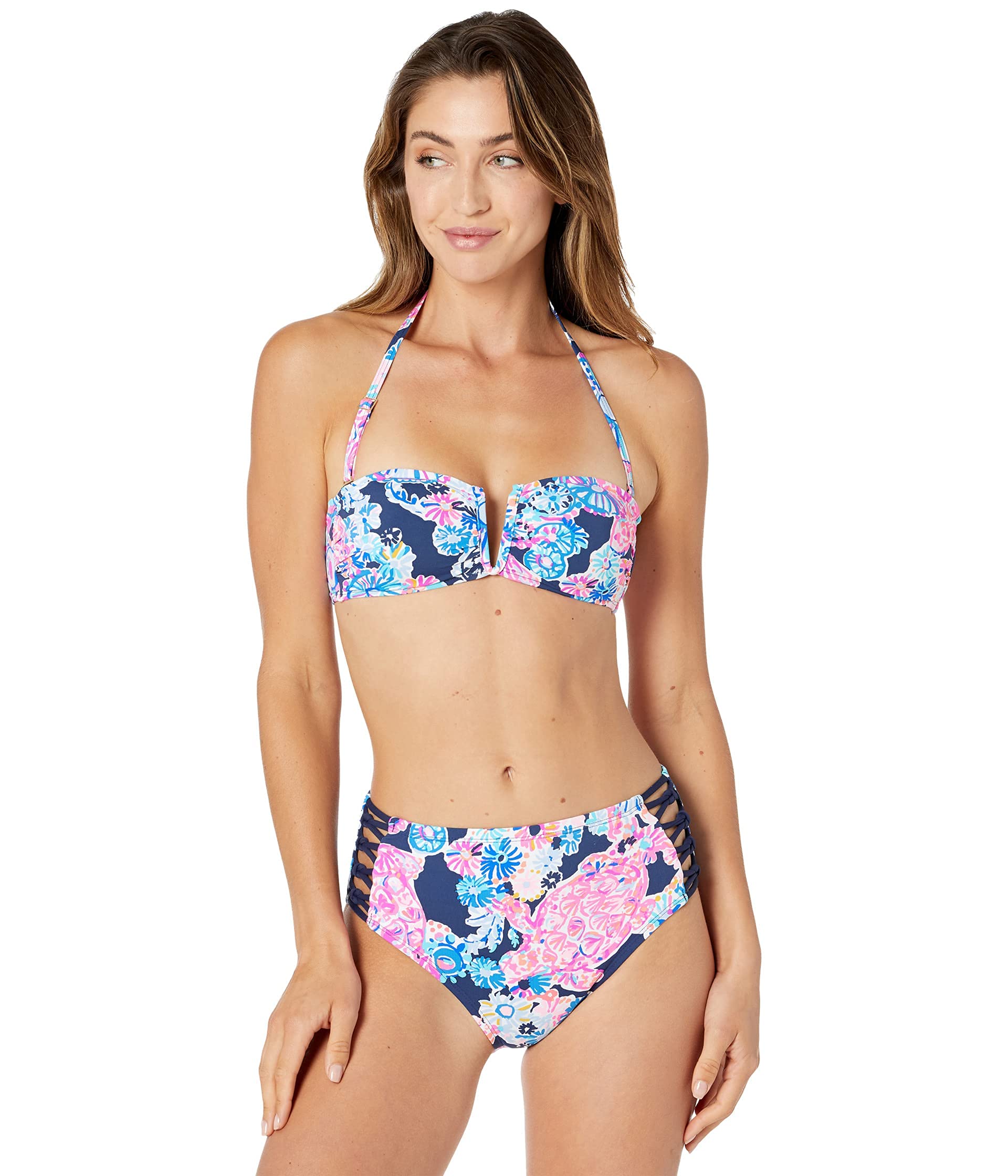 Lilly Pulitzer Niall Bikini Top for Women - Floral Print Swimwear with Adjustable Straps | Perfect for Beach Vacation, Pool Party & Summer Getaways