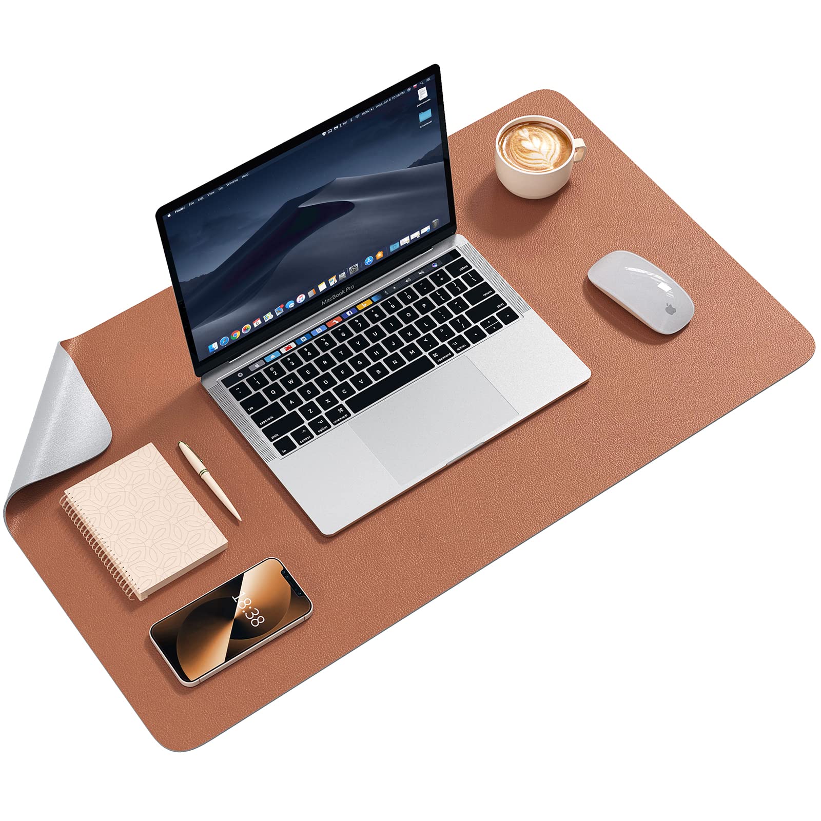 Premium Dual-Sided PU Leather Desk Pad - Waterproof Mouse & Keyboard Protector Mat (23.6
