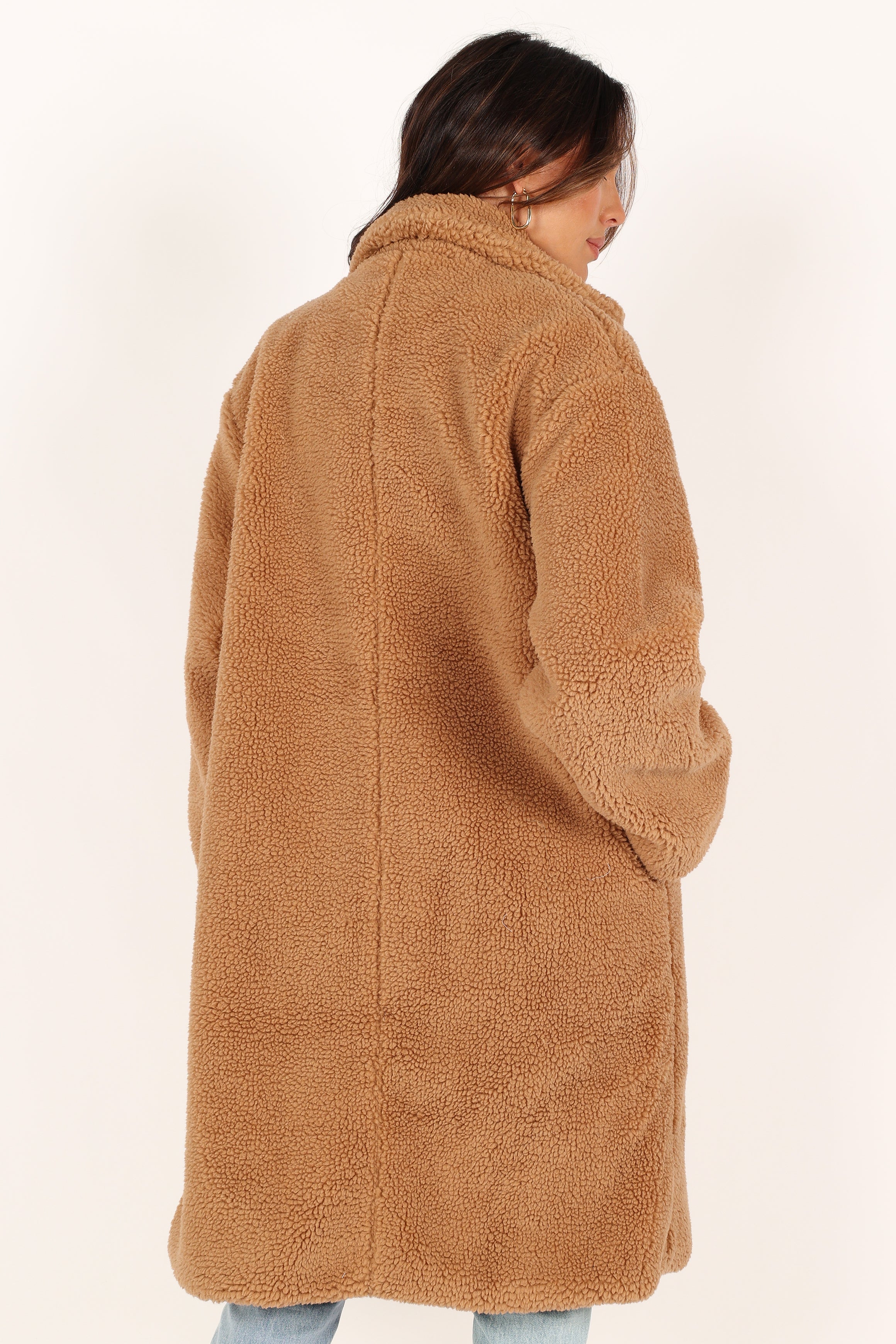 Beatrice Women's Faux Fur Coat - Soft Winter Jacket with Hood, Camel Color | Warm Cozy Outerwear for Casual Outings & Holiday Parties
