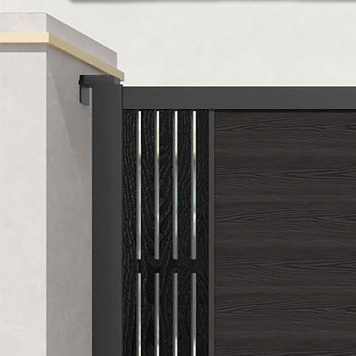 Dark Oak Classic Aspen Straight Top Driveway Gate - Durable Wooden Driveway Entrance with End Screen - Perfect for Residential Homes, Estates, and Private Properties