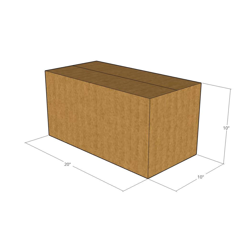 20x10x10 Inch 175 Lb ECT 32 Corrugated Shipping Boxes - Heavy Duty Moving & Storage Cartons for Packing, Shipping, and Home Organization