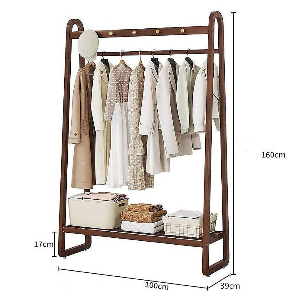 160x100cm Slim Space Saving Clothes Rack - Stylish Freestanding Garment Organizer for Bedroom, Closet & Laundry Room Storage