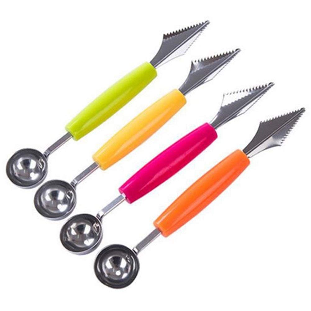 **DANDAN Watermelon Slicer & Fruit Platter Set - Carving Knife, Melon Spoon & Ice Cream Scoop - Kitchen Gadgets for Easy Fruit Cutting - Perfect for BBQs, Parties & Summer Snacks (Orange)**