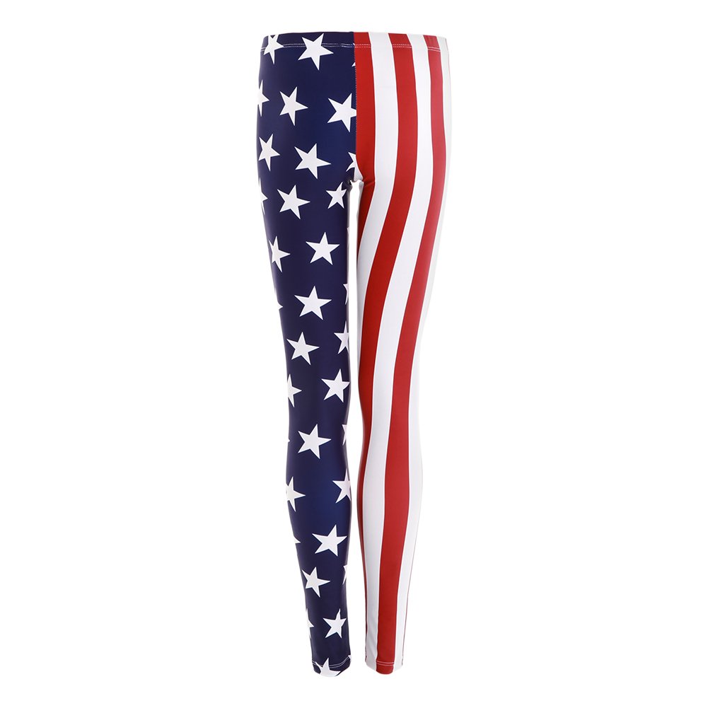 USA Flag Women's Workout Leggings - Patriotic American Athletic Yoga Pants for Running, Gym & 4th of July Celebrations - Small Size