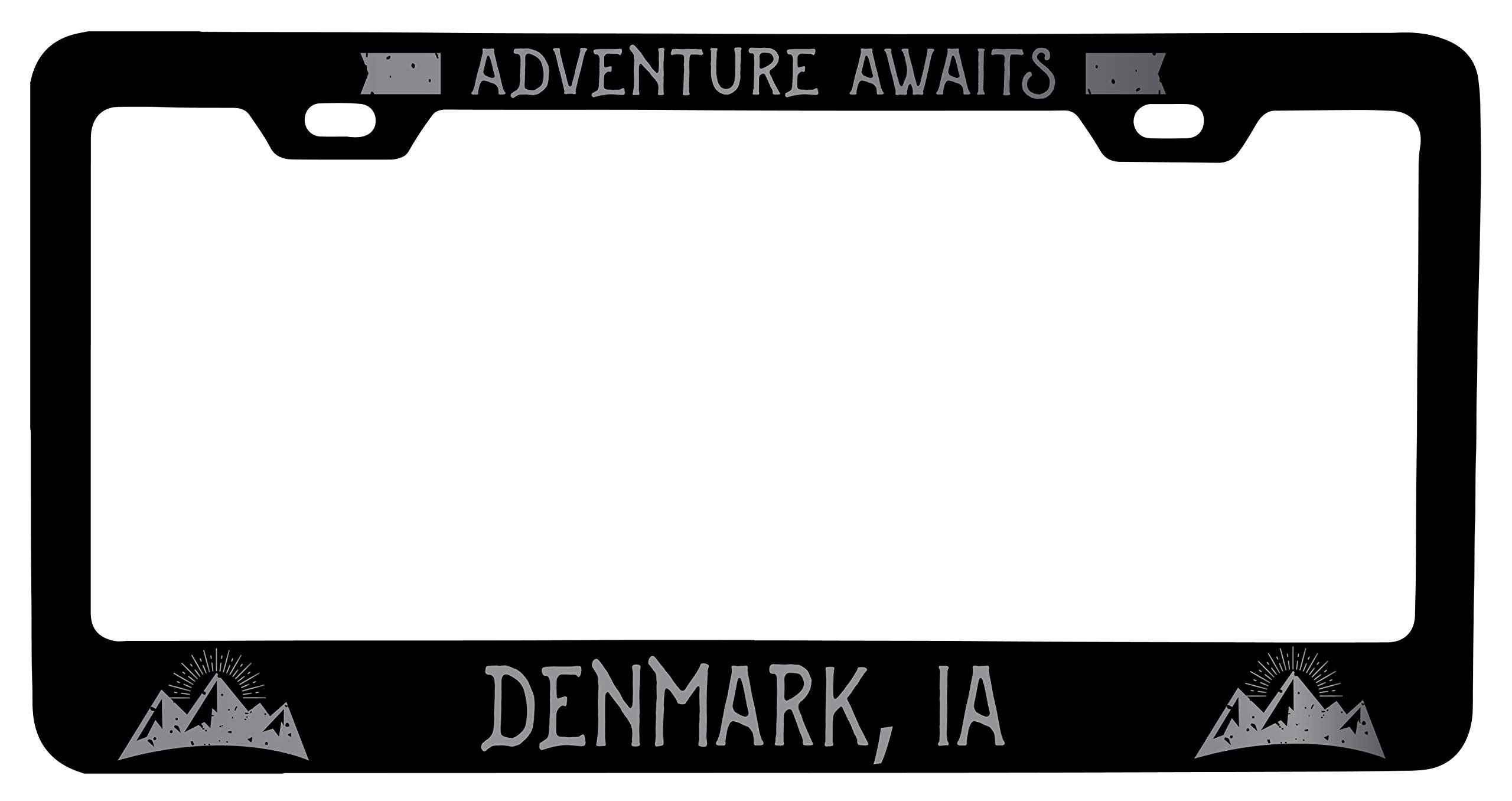 Custom Laser Etched Black Metal License Plate Frame - Premium Vanity Car Accessory for Denmark Iowa Fans | Perfect for Cars, Trucks, Motorcycles & Gift Giving