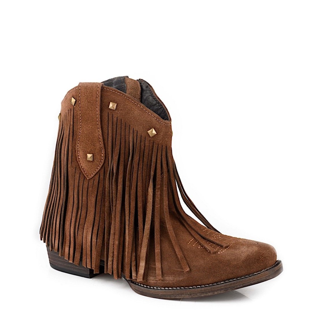 Roper Women's Dusty Fringe Western Boot - Brown Suede Cowgirl Boots for Country Dancing & Rodeo Events
