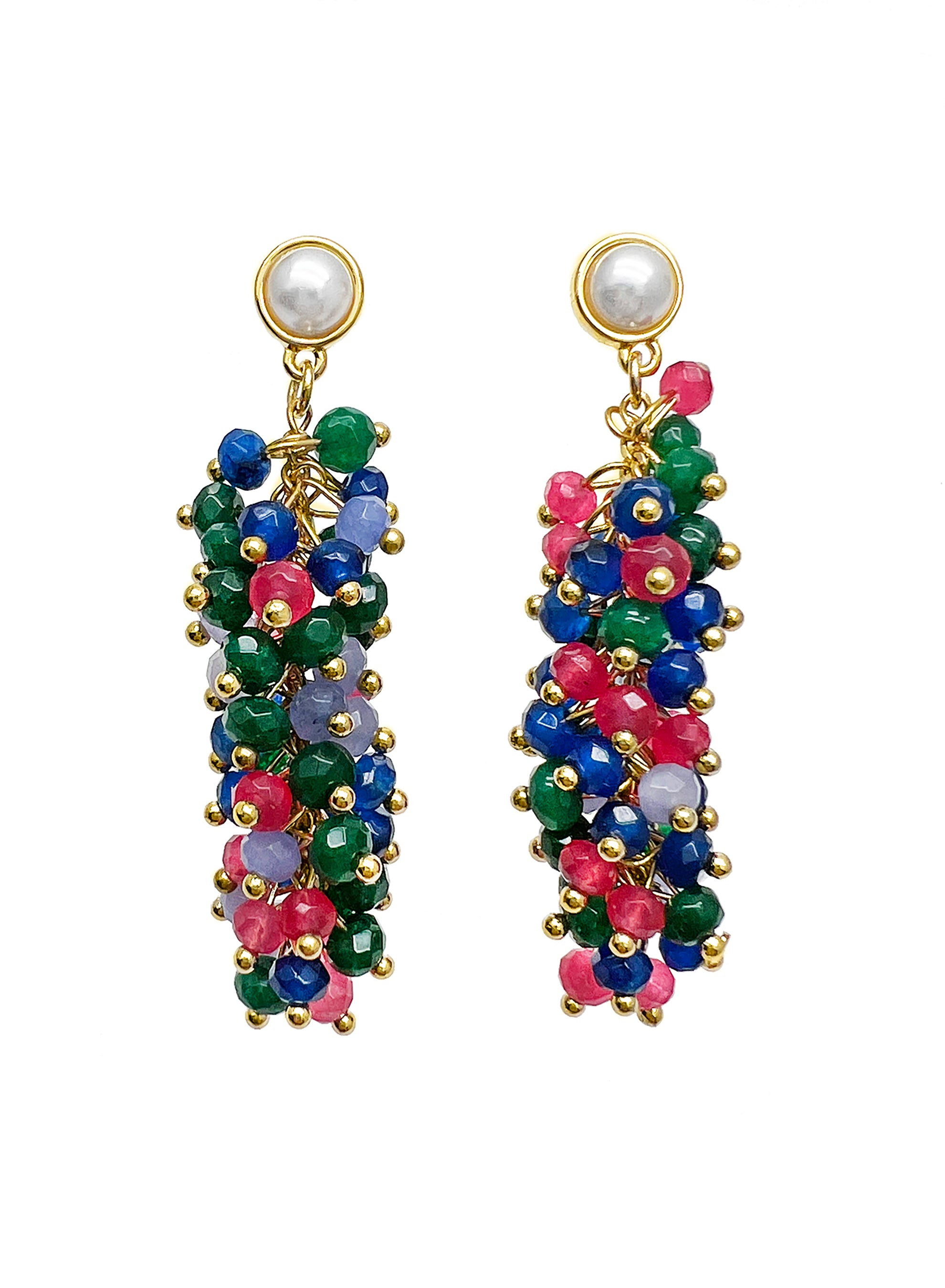 Fruity Colorful Gemstone Earrings JE015 - Vibrant Handmade Jewelry for Women | Perfect for Parties, Weddings & Everyday Wear