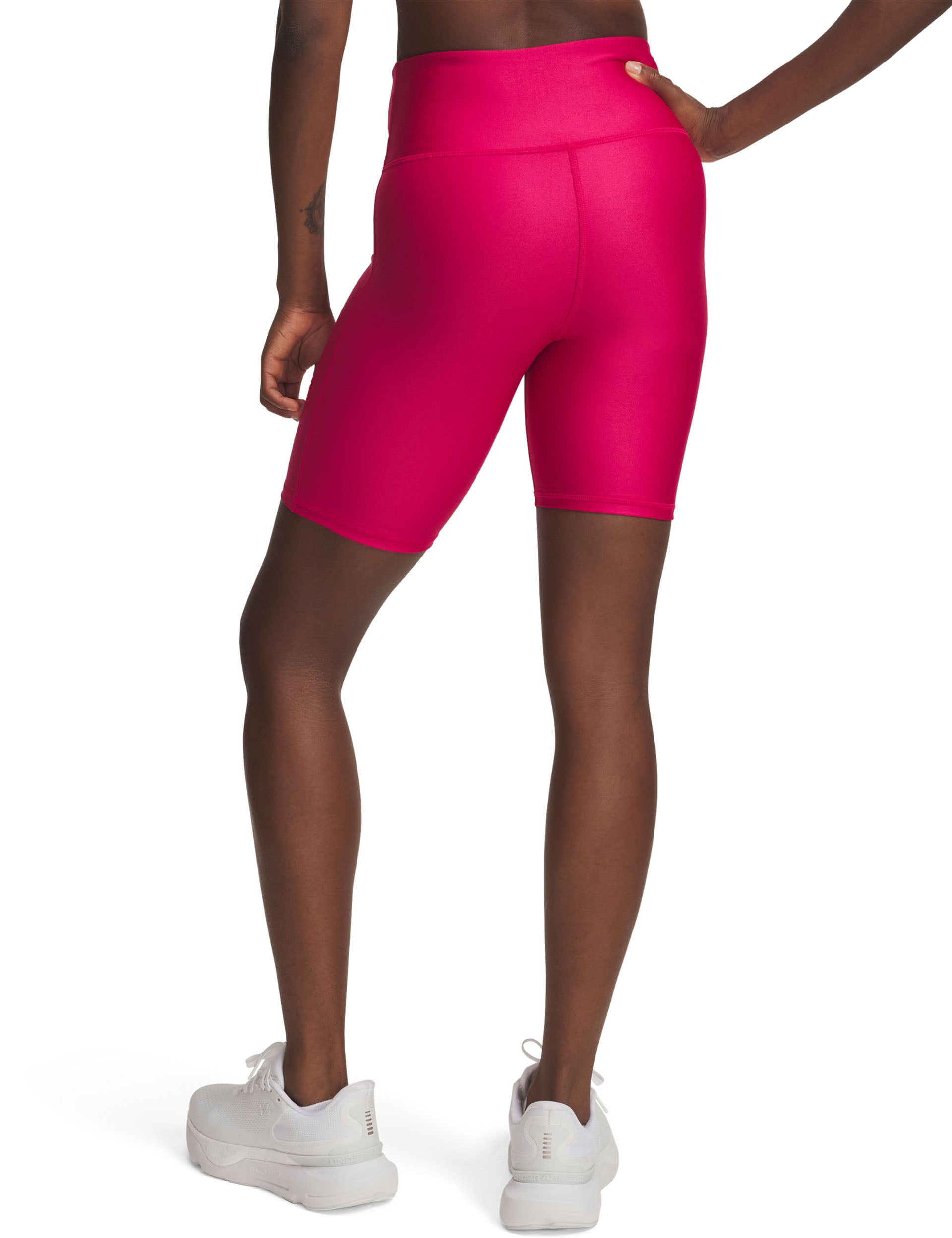 High-Performance Tech Bike Shorts for Women - Shaded Fuchsia/White | Moisture-Wicking & Breathable | Ideal for Cycling, Running & Workouts