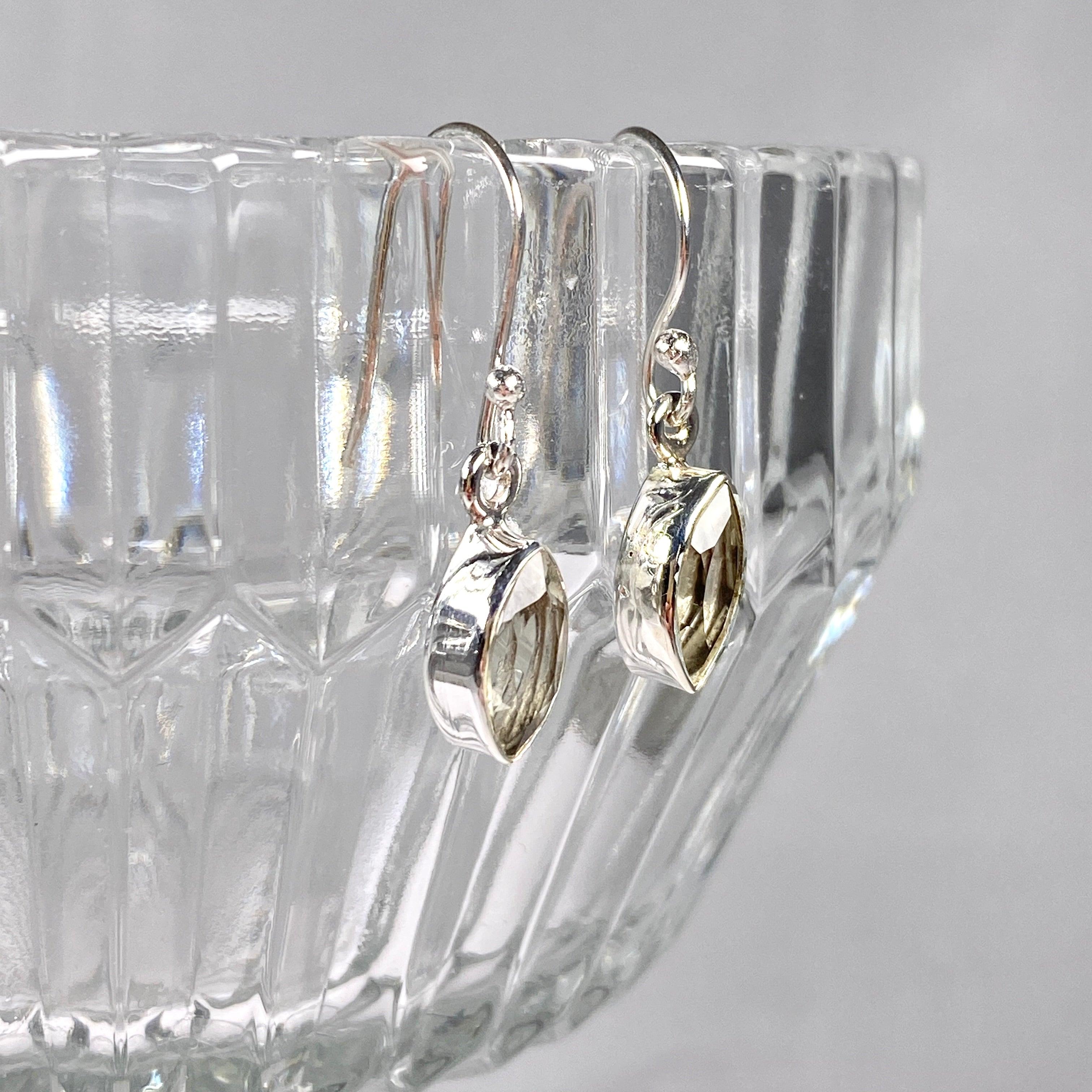 Prasiolite Marquise Faceted Earrings for Women - Dainty Green Gemstone Stud Earrings R2363 PRM - Perfect for Weddings, Parties & Everyday Elegance