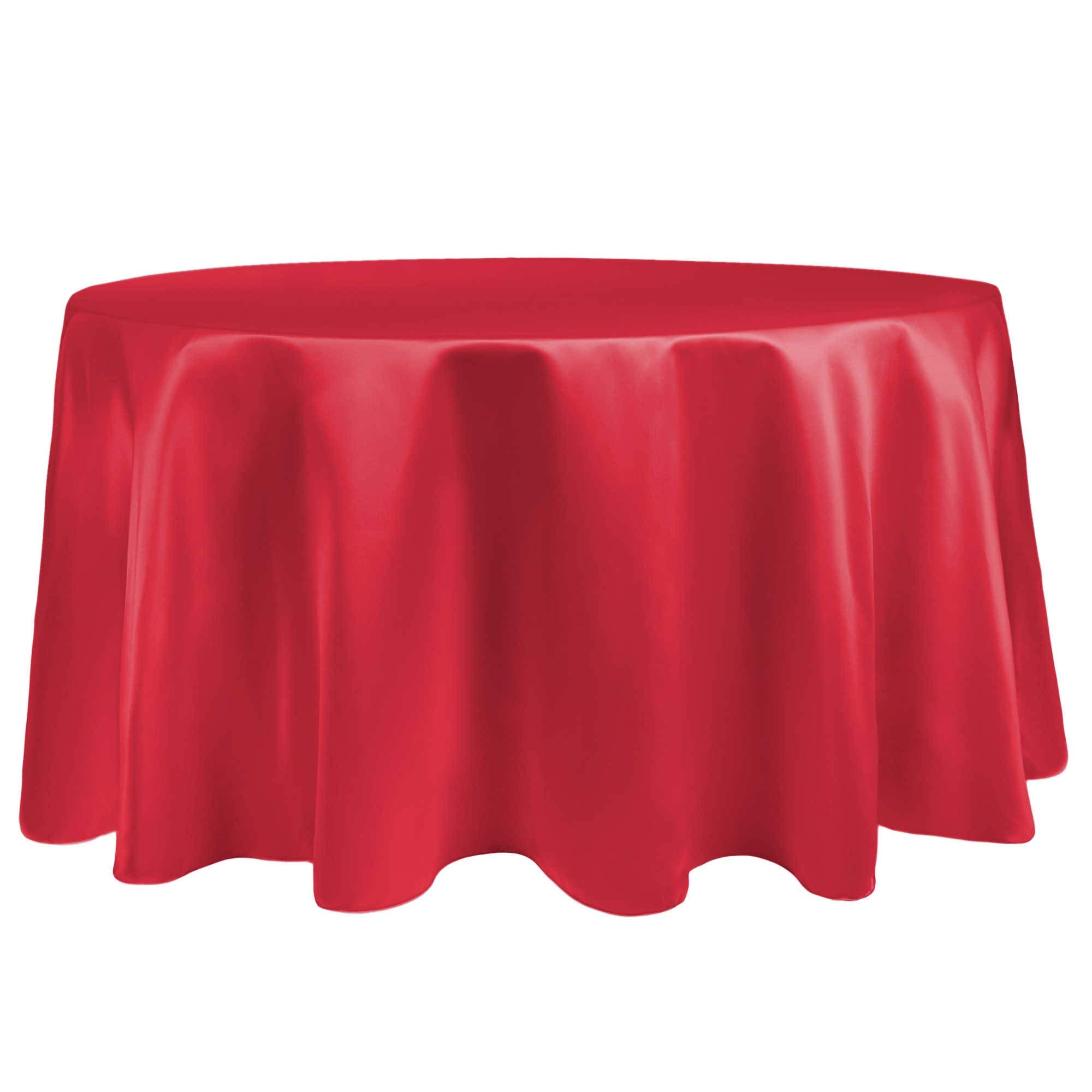 5-Pack Watermelon Pink 60-Inch Round Bridal Satin Tablecloths - Perfect for Wedding Receptions, Banquets & Formal Dining Events - Fits Tables Under 60