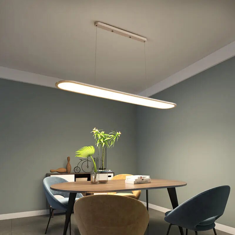 Modern Black LED Pendant Lights - Minimalist Hanging Fixture for Kitchen Island, Dining Room & Bedroom Lighting