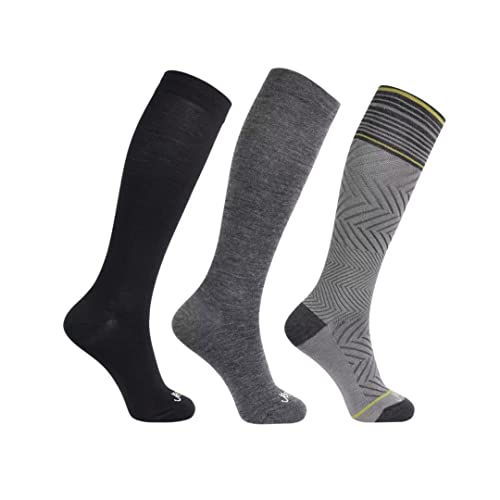 3 Pairs: 1 Pure Black+ 1 Med Grey+ 1 Heather Grey