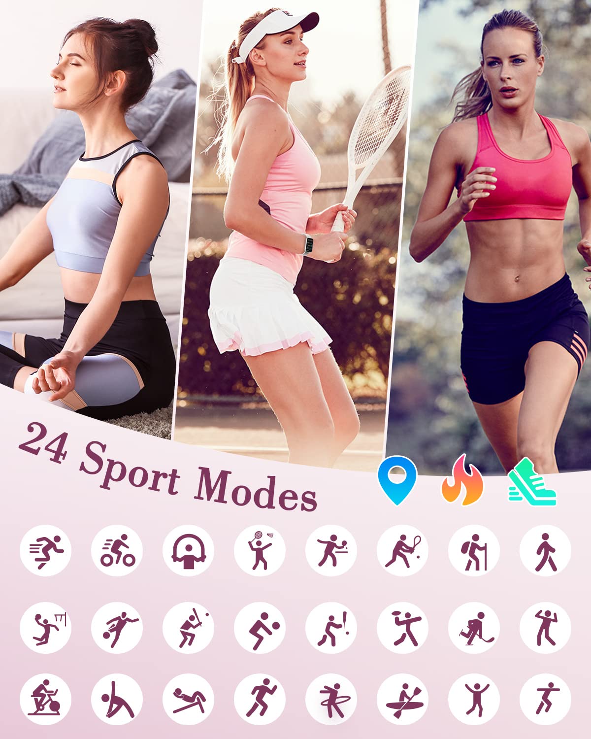 SHANG WING Smart Watch for Women - Fitness Tracker with Heart Rate Monitor, Blood Oxygen & Sleep Tracking, Pedometer, IP68 Waterproof, Compatible with Android & iOS - Perfect for Workouts, Running & Daily Activity Tracking