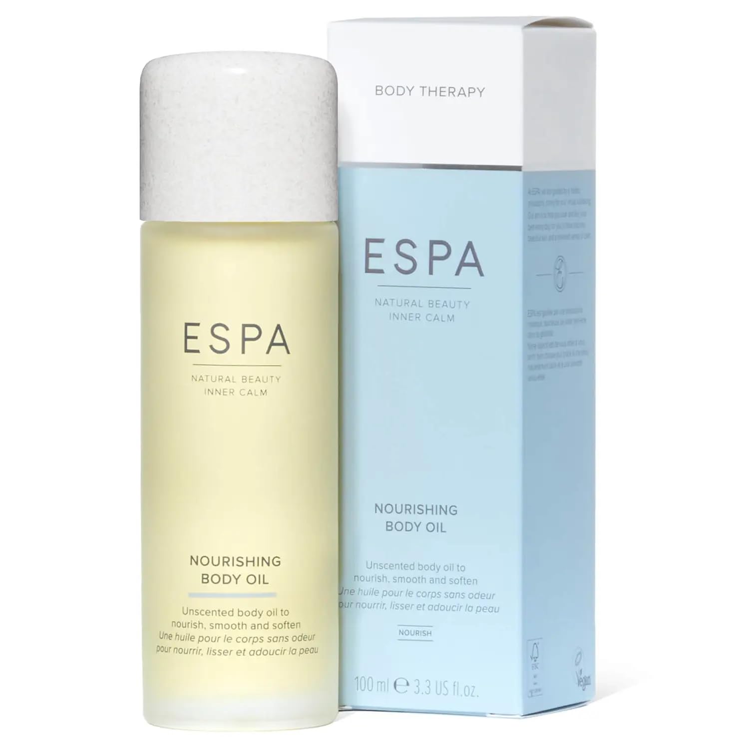 ESPA Nourishing Body Oil - 100ml with Jojoba, Sweet Almond & Calendula | Vegan, Cruelty-Free | Hydrating & Moisturizing for Dry Skin | Perfect for Massage, Aromatherapy & Daily Skincare Routine