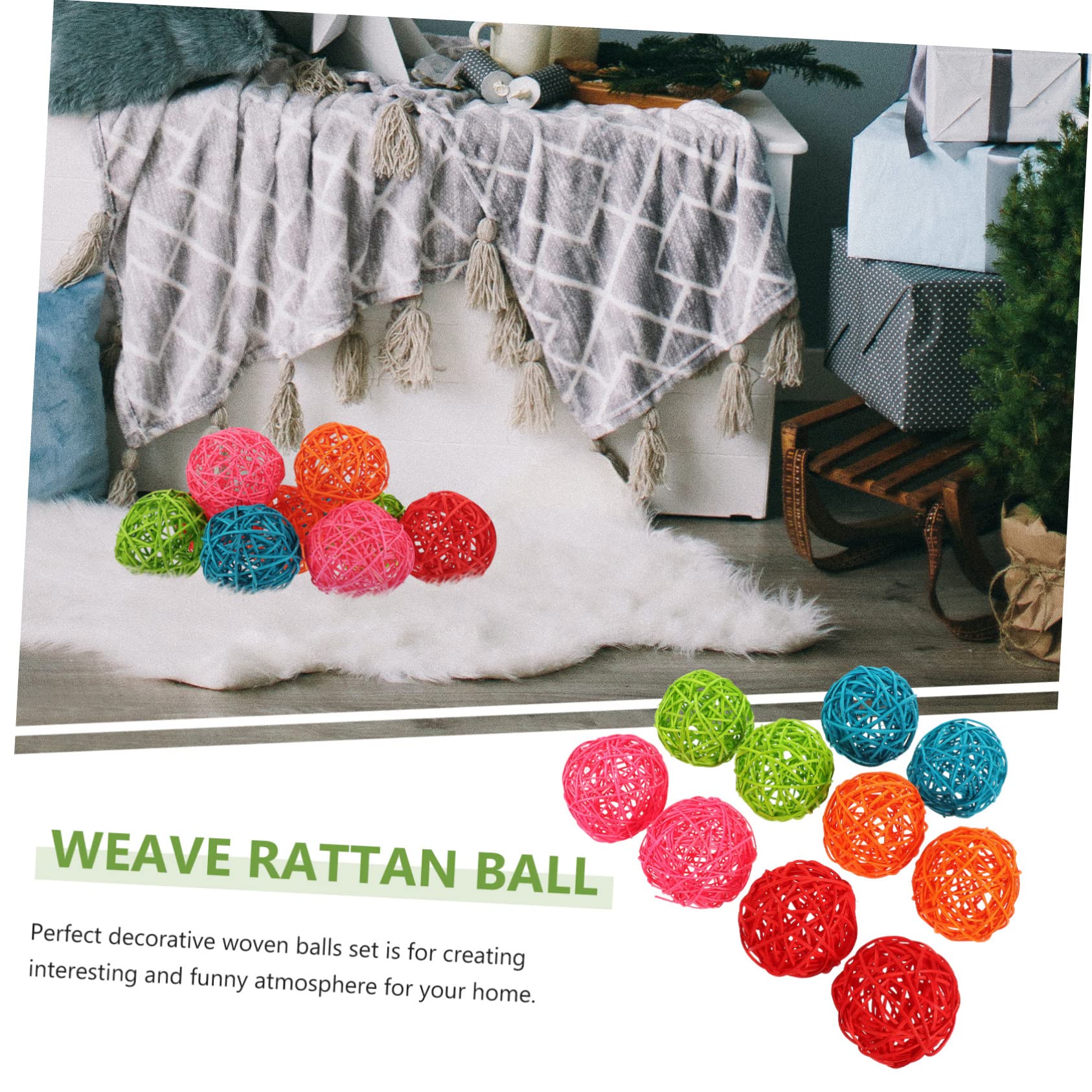Unique Rattan Christmas Ornaments Set of 10 - Handwoven Natural Decorative Balls for Holiday Tree Decor, Party Centerpieces, and Festive Home Decorations - Perfect for Christmas, Weddings, and Seasonal Celebrations