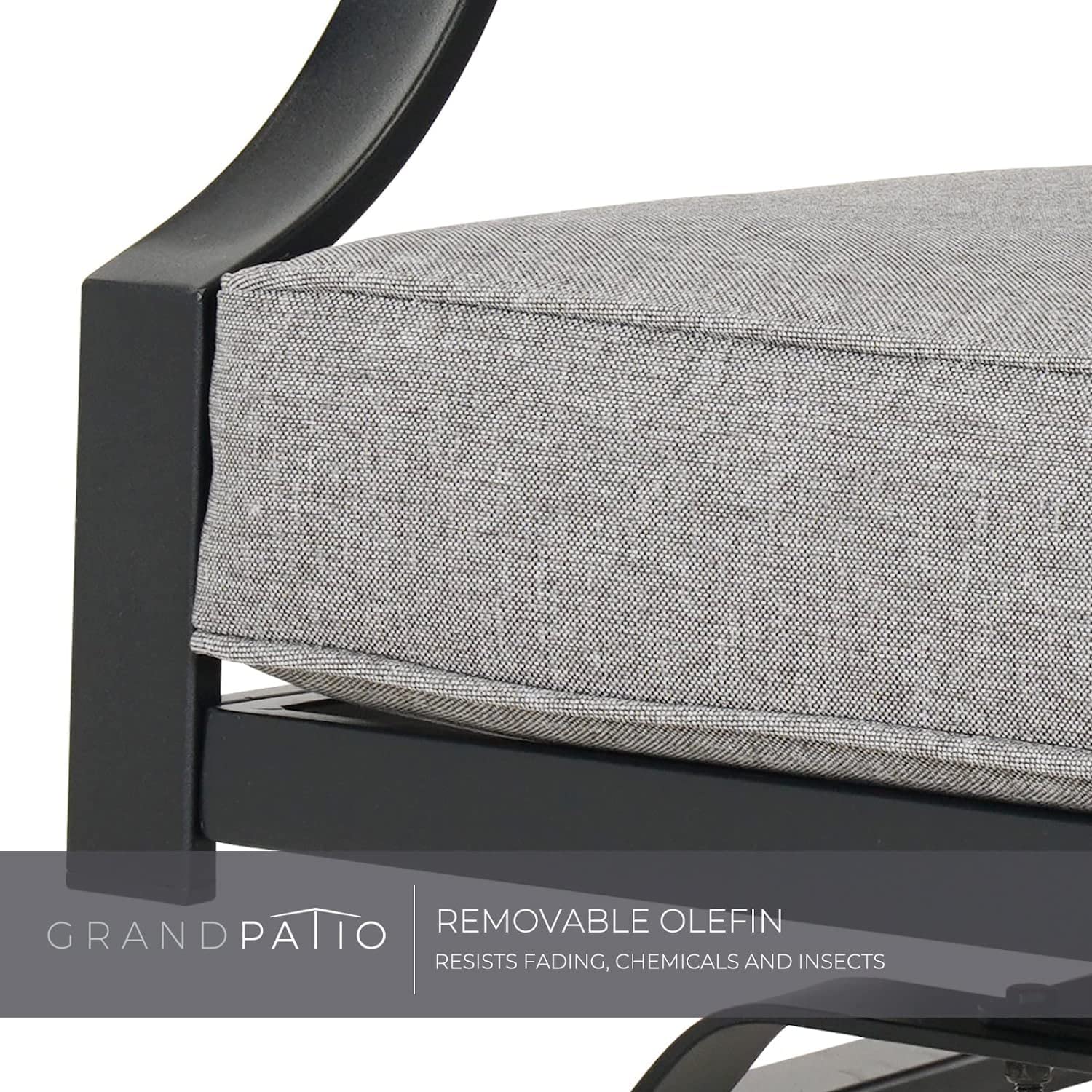 3-Piece Outdoor Patio Furniture Set with Glider Rocking Chairs, Gray Cushions & Square Coffee Table - Perfect for Garden, Lawn, Poolside & Backyard Relaxation