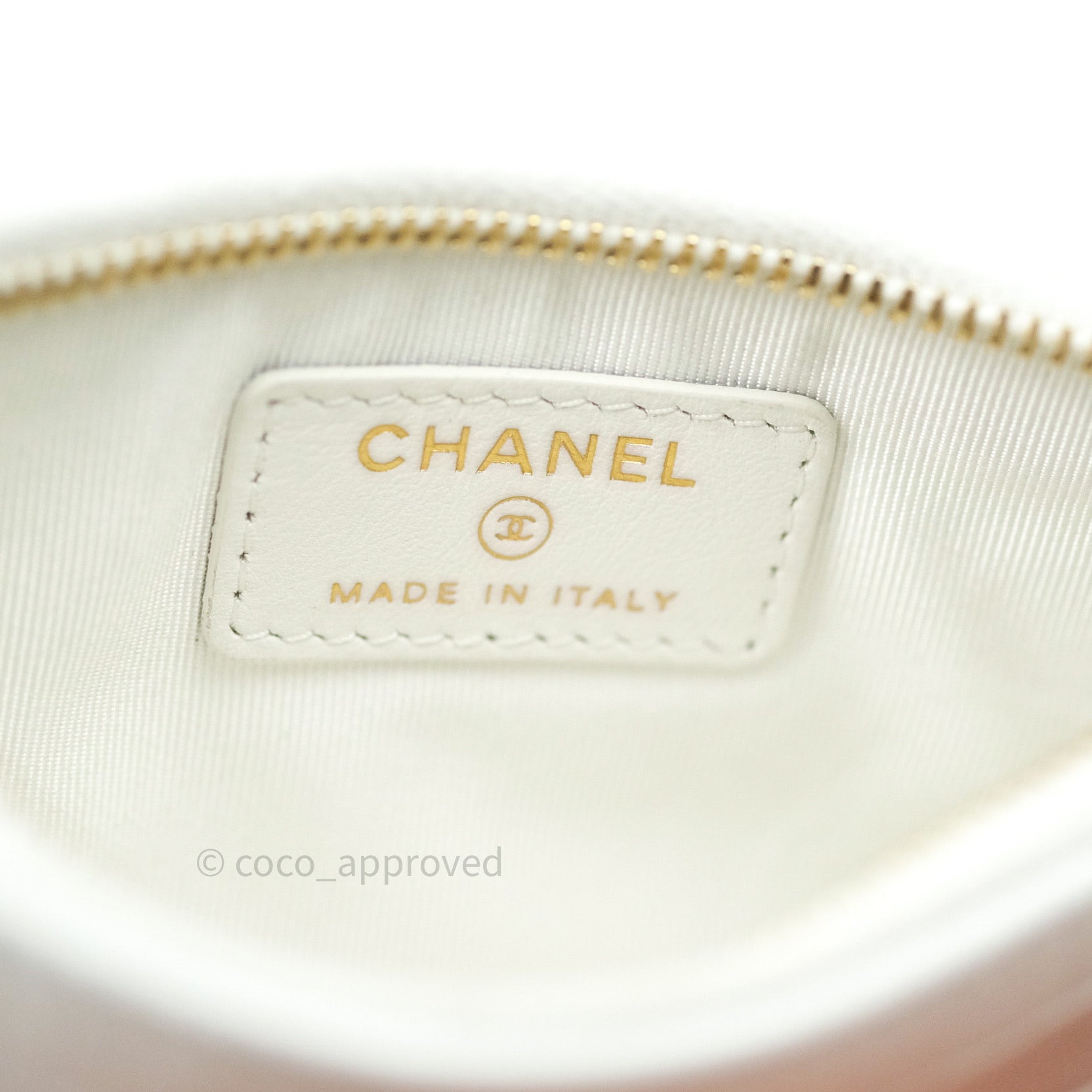 Chanel Calfskin Crocodile Embossed Mini O Case in White Gold - Luxury Crossbody Bag for Women, Perfect for Parties & Evening Events