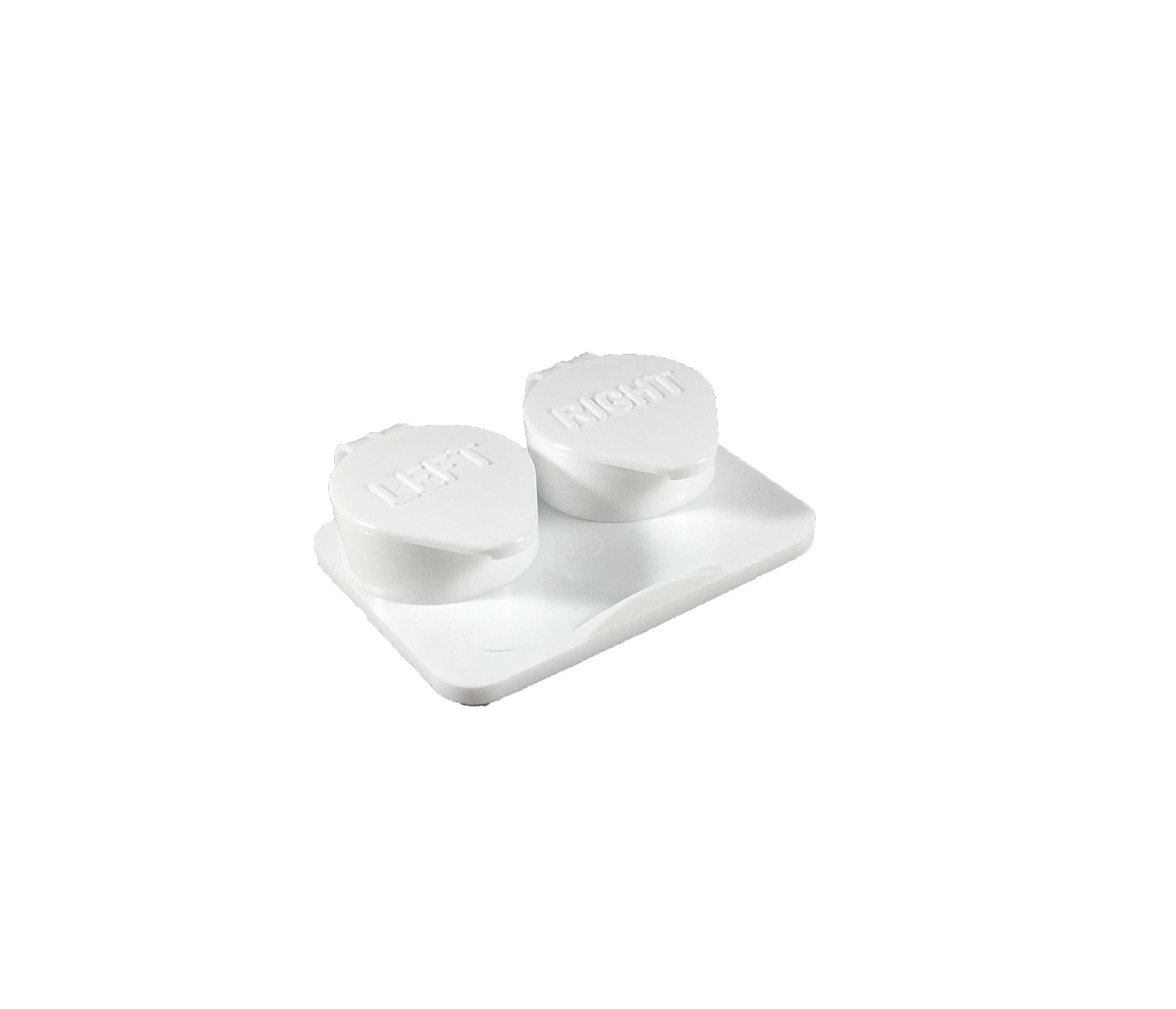 Amcon Contact Lenses Cases Flat Ribbed Extra Deep Well - White, 12 Pack | Secure Storage for Daily Use, Travel & Emergency Backup