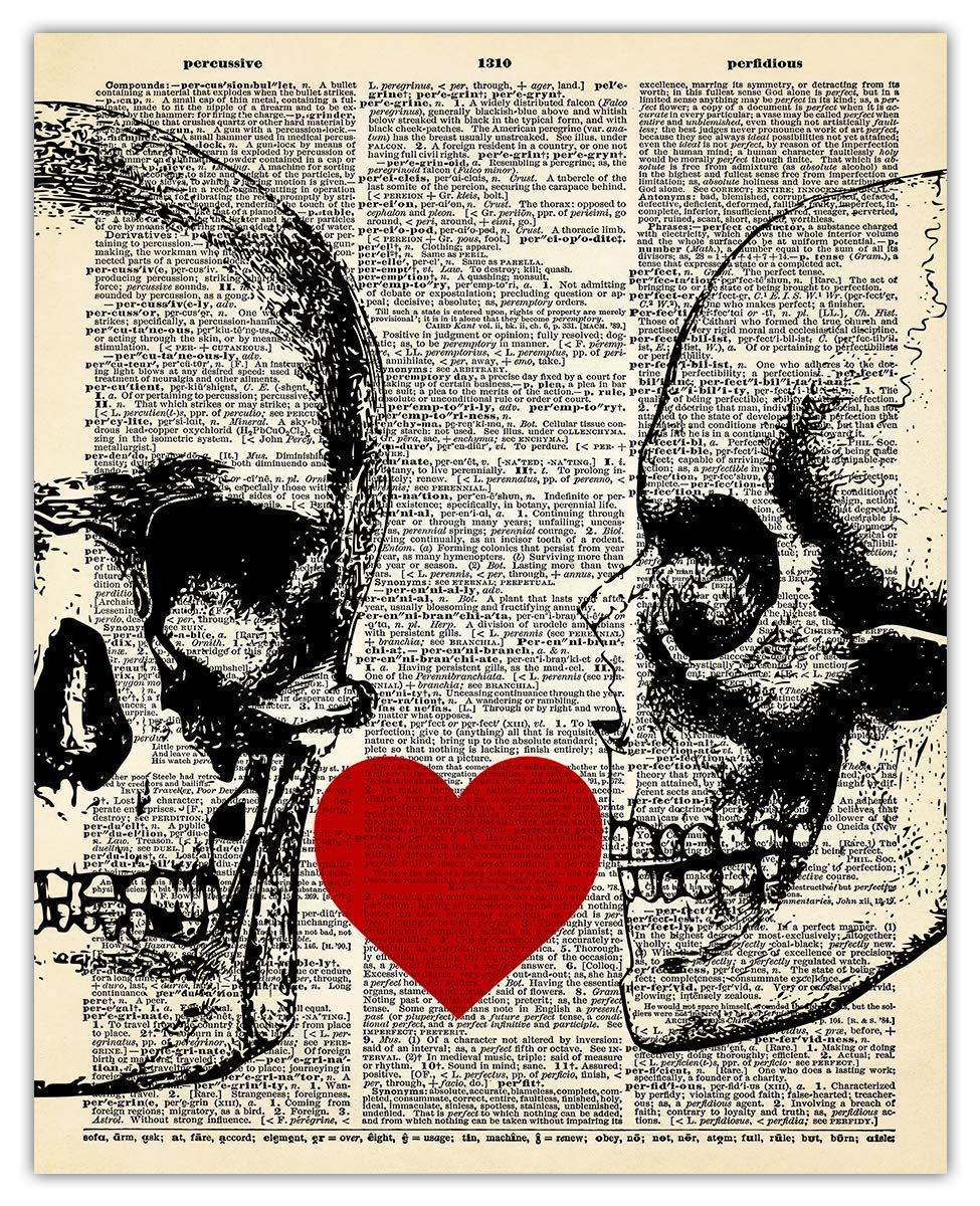 Vintage Skull Wall Art - 8x10 Halloween Decor for Gothic & Wiccan Homes