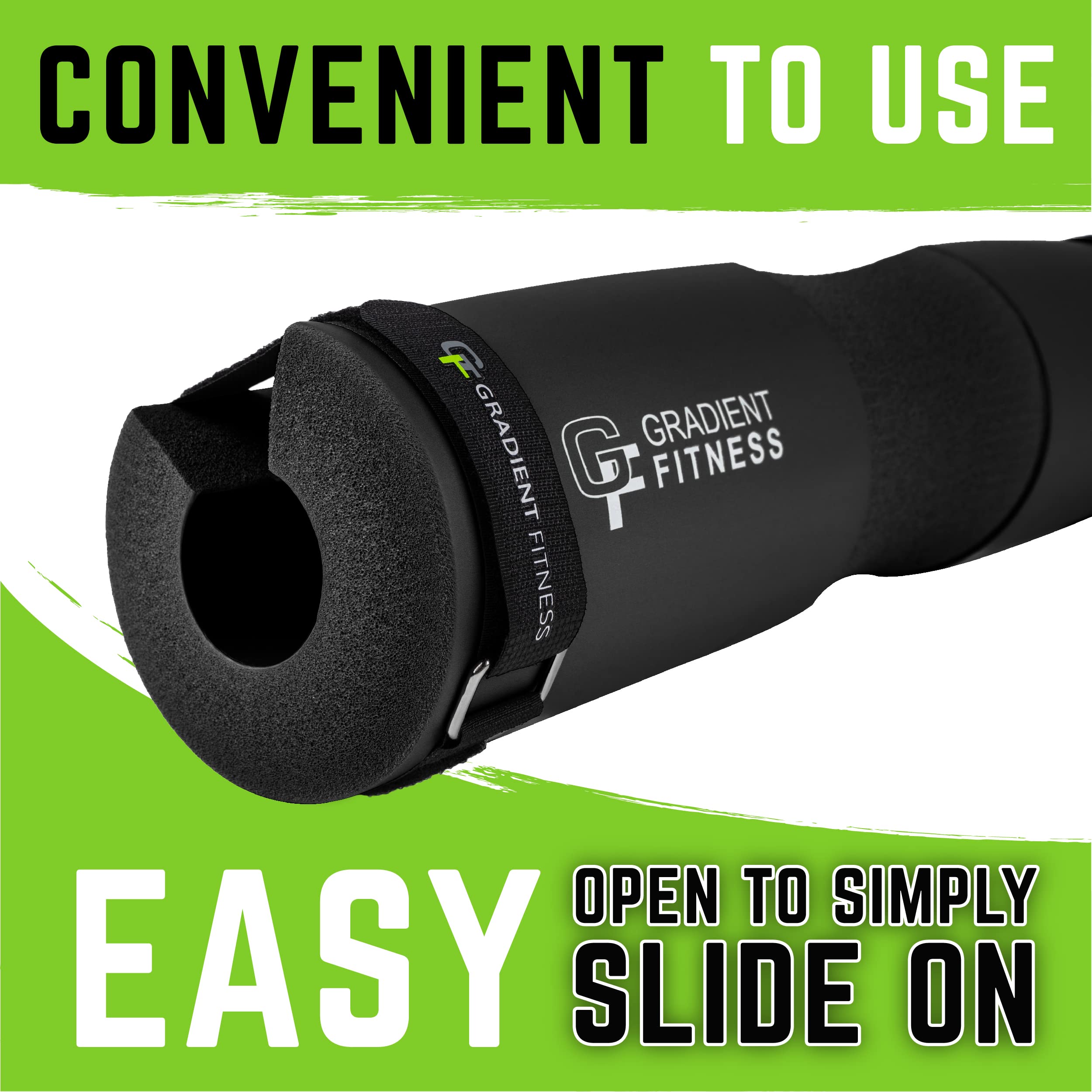 Gradient Fitness Barbell Pad - Thick Cushioned Hip Thrust & Squat Pad for Olympic & Standard Weightlifting Bars - Perfect for Home Gym, CrossFit & Strength Training